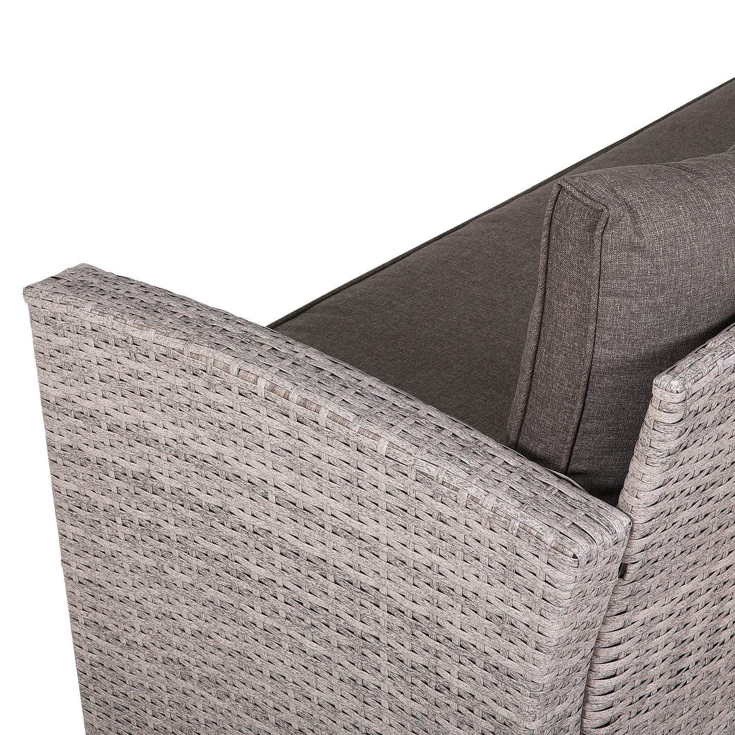 Lounge Set mit Tisch 8-Sitzer VITERBO inkl. Kissen Polyrattan Grau