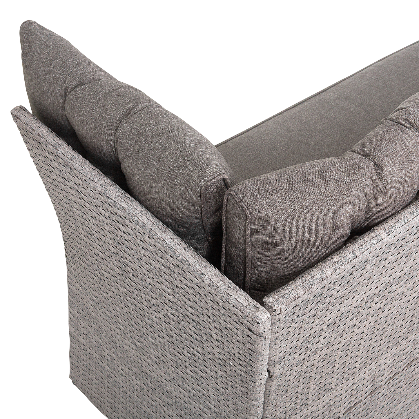 Lounge Set mit Tisch 8-Sitzer VITERBO inkl. Kissen Polyrattan Grau