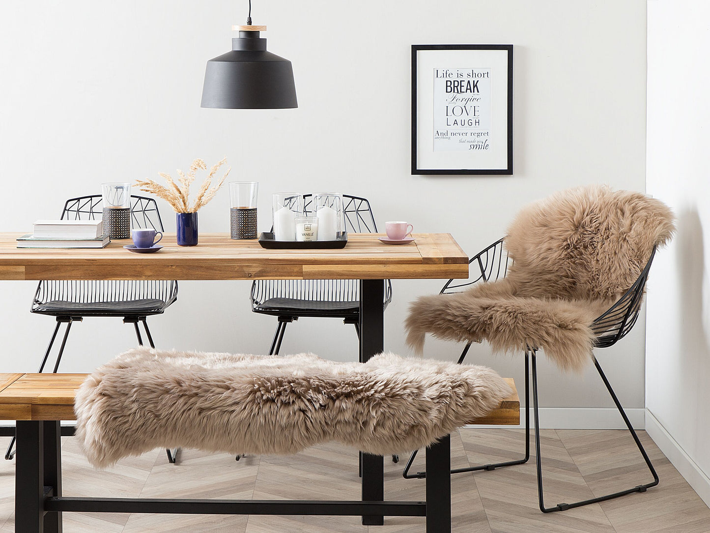 Schaffell-Teppich braun 100-110 cm Langhaar ULURU