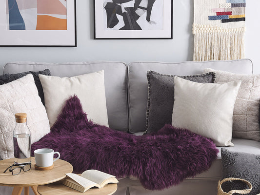 Schaffell-Teppich purpur 100-110 cm Langhaar ULURU