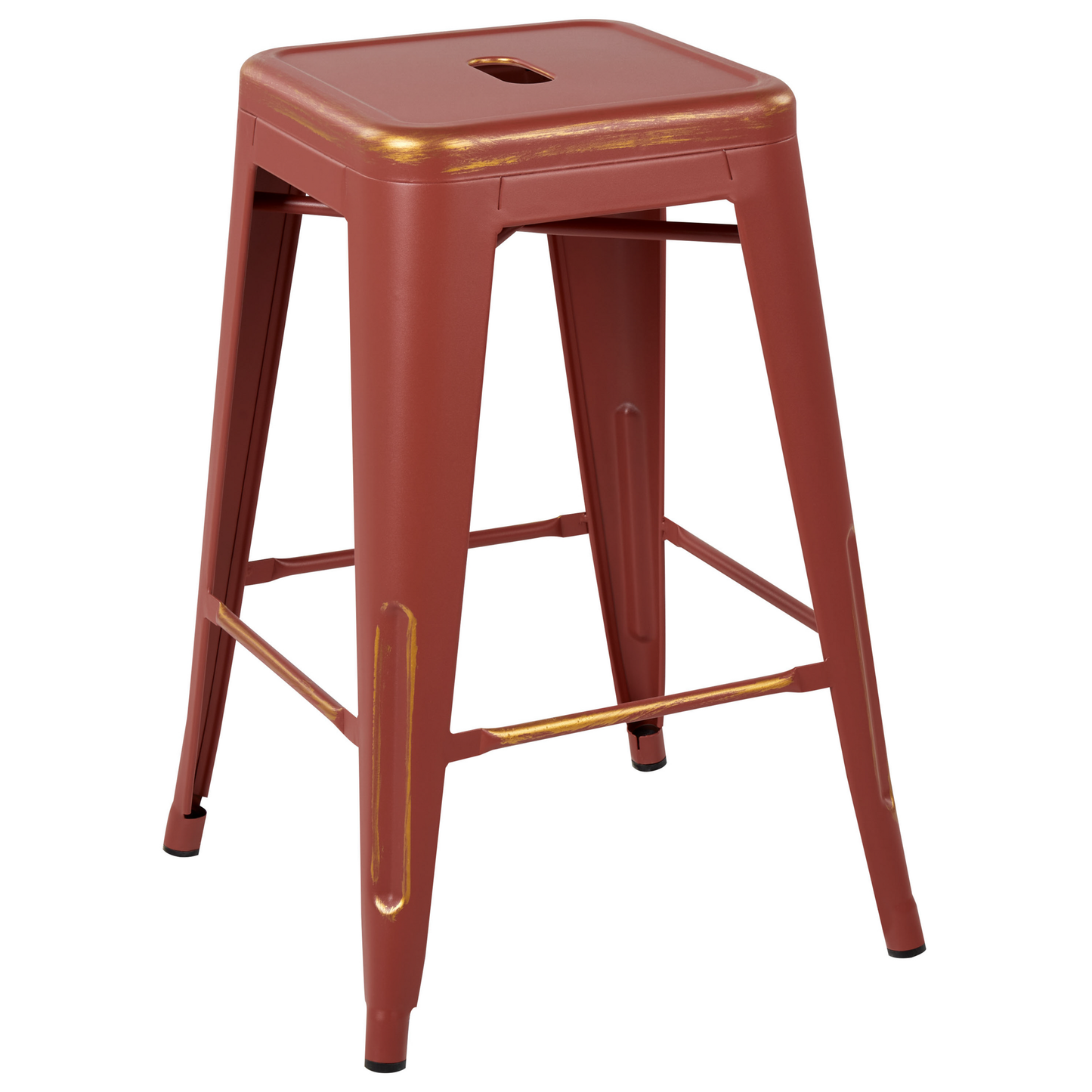 Set mit 2 Barhockern CABRILLO Metall Rot