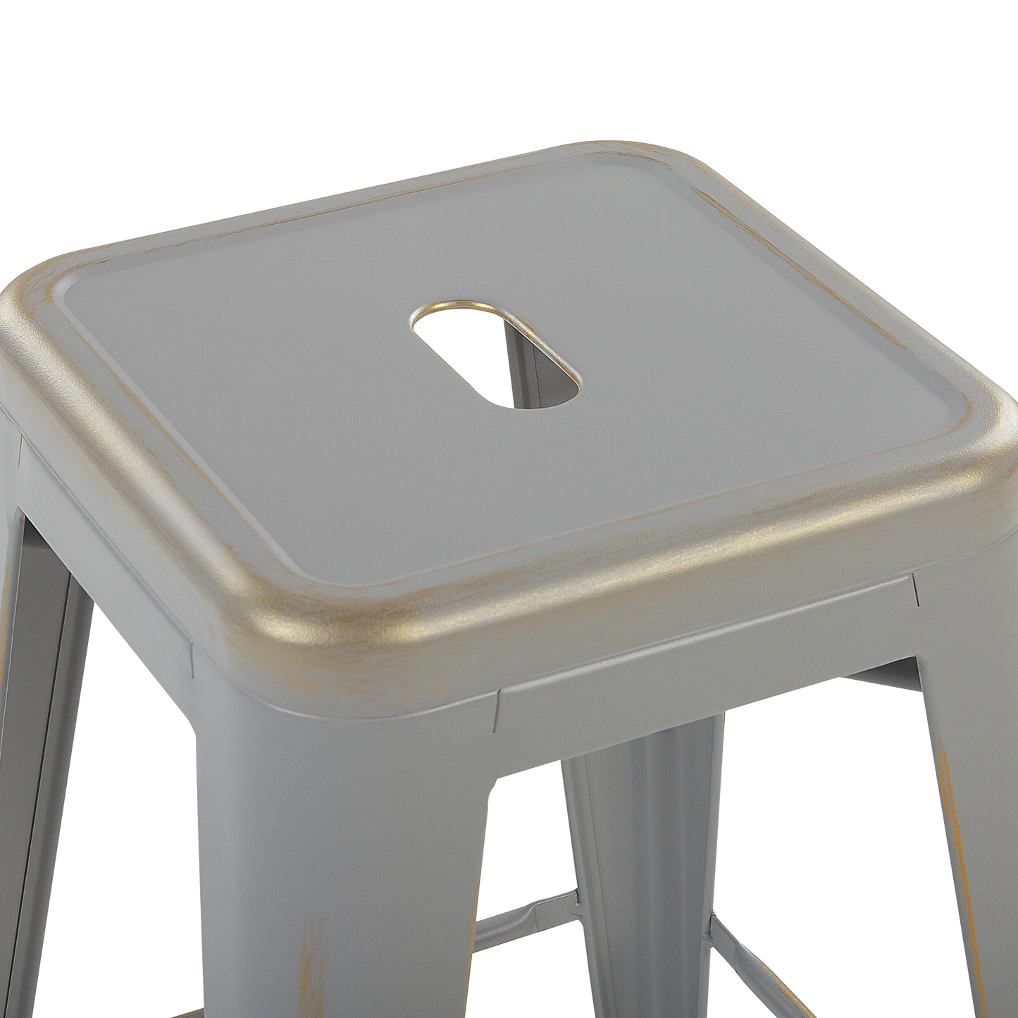 Barhocker 2er Set Metall Silber CABRILLO