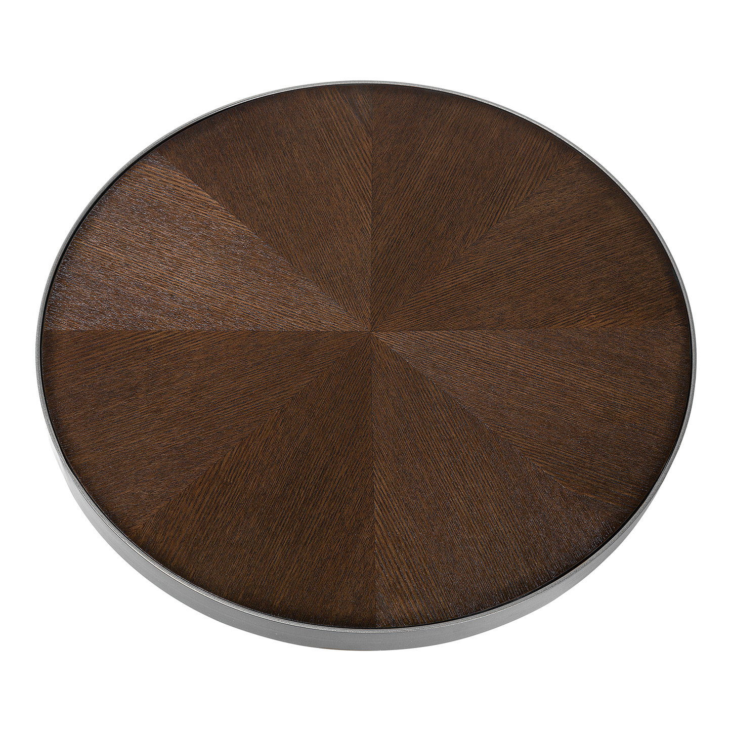 Beistelltisch dunkler Holzfarbton / silber ⌀ 44 cm RAMONA