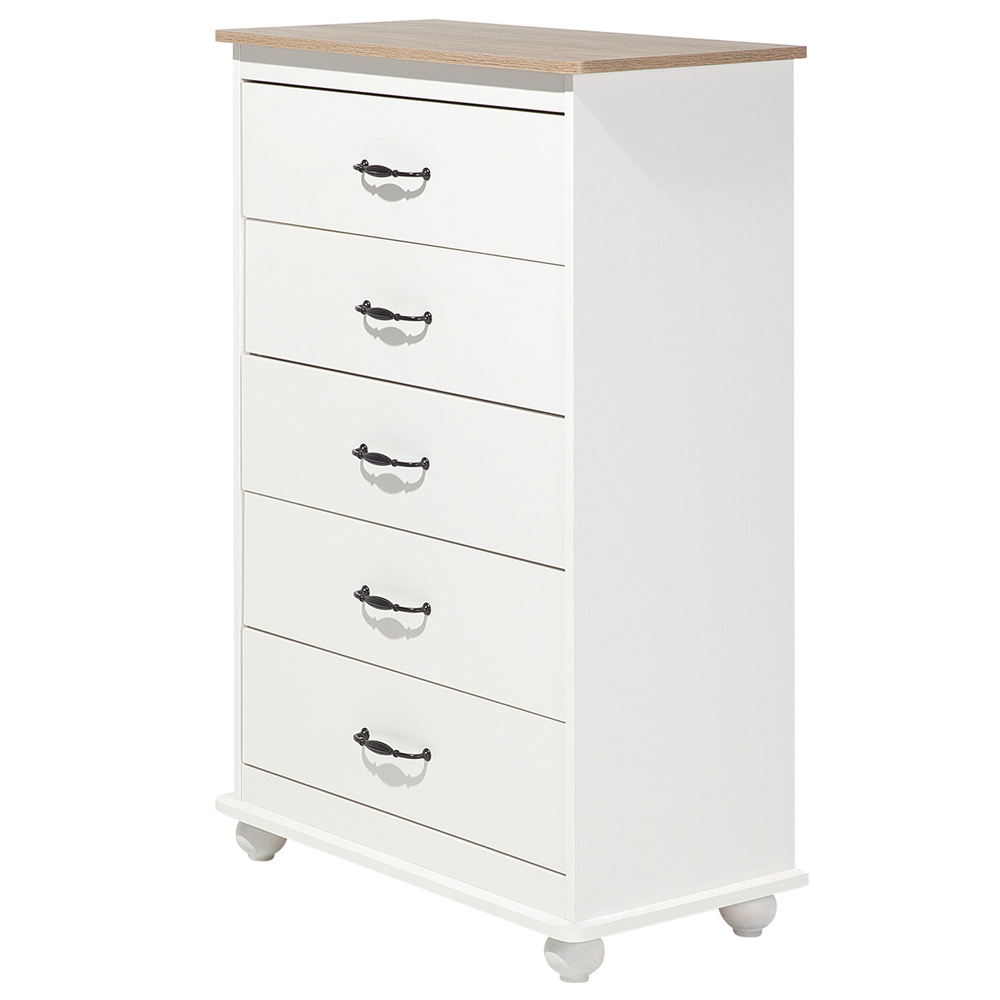 Kommode mit 5 Schubladen SHARON 117 cm Weiss