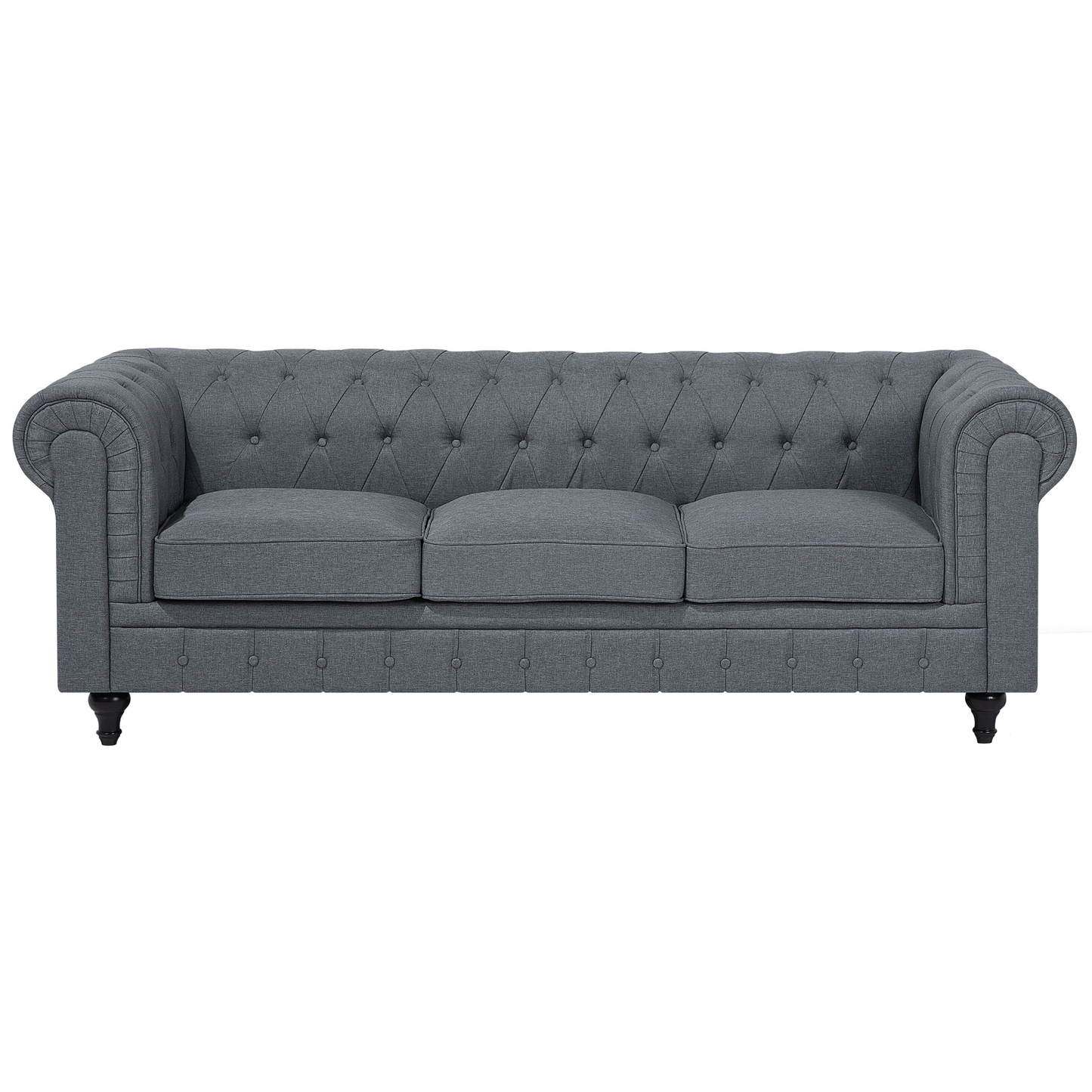 Ecksofa hellgrau linksseitig CHESTERFIELD