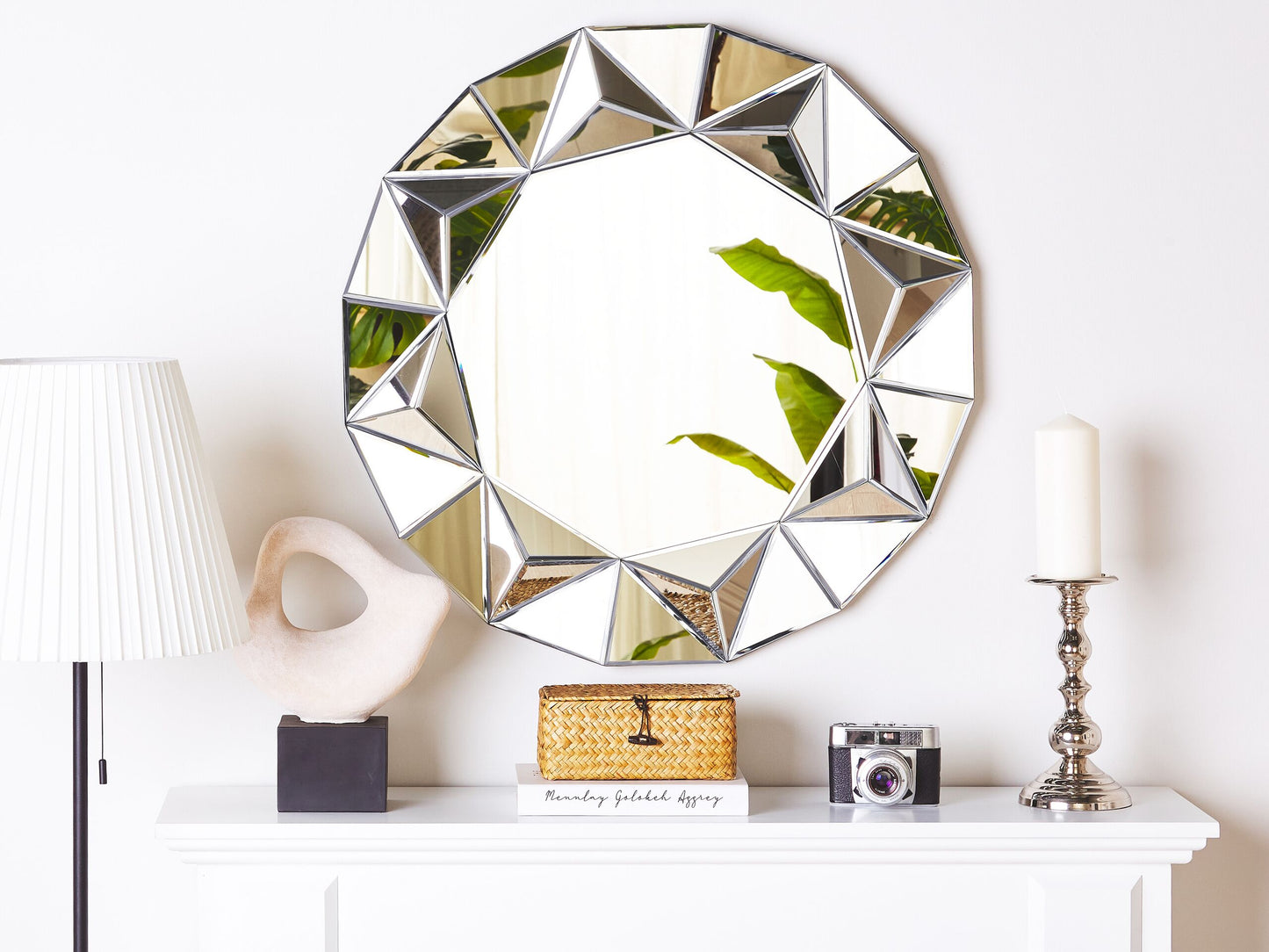 Wandspiegel HABAY 70 cm 70 cm Silber