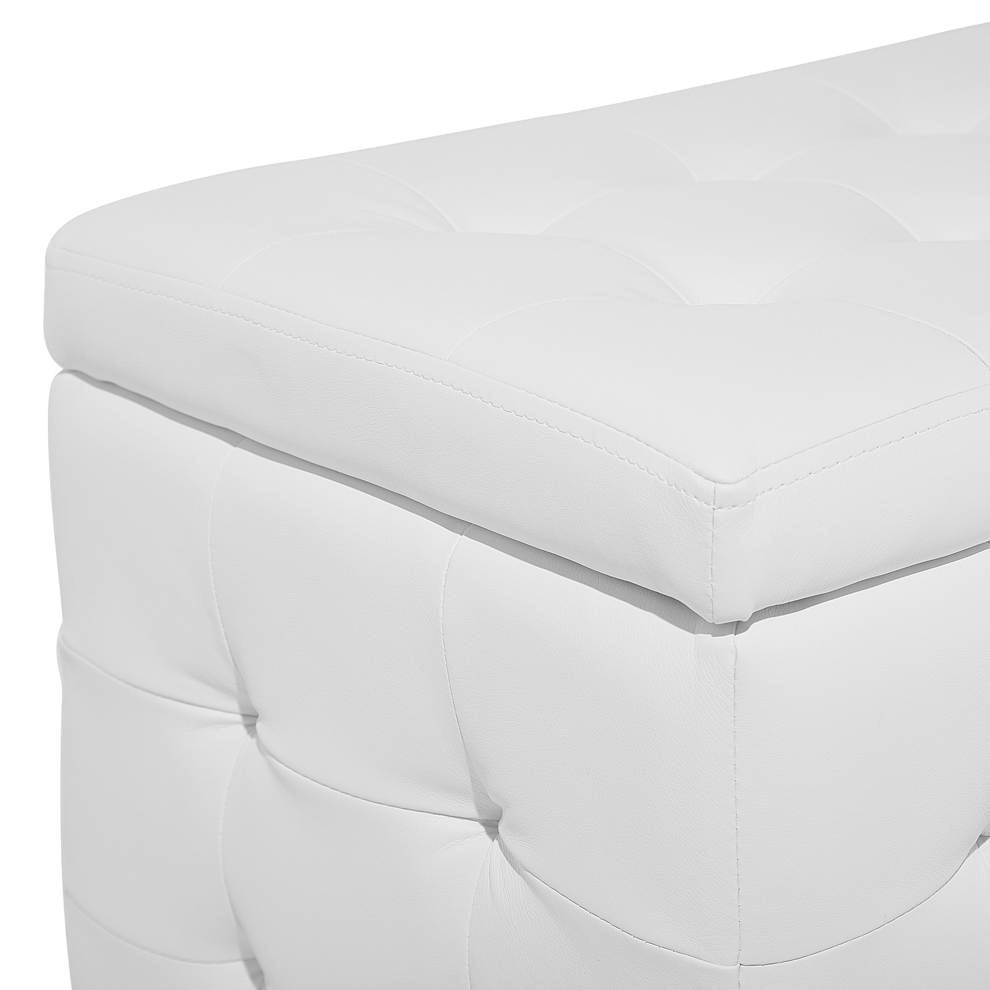 Aufbewahrungshocker MICHIGAN Kunstleder 72 cm 42 cm Weiss