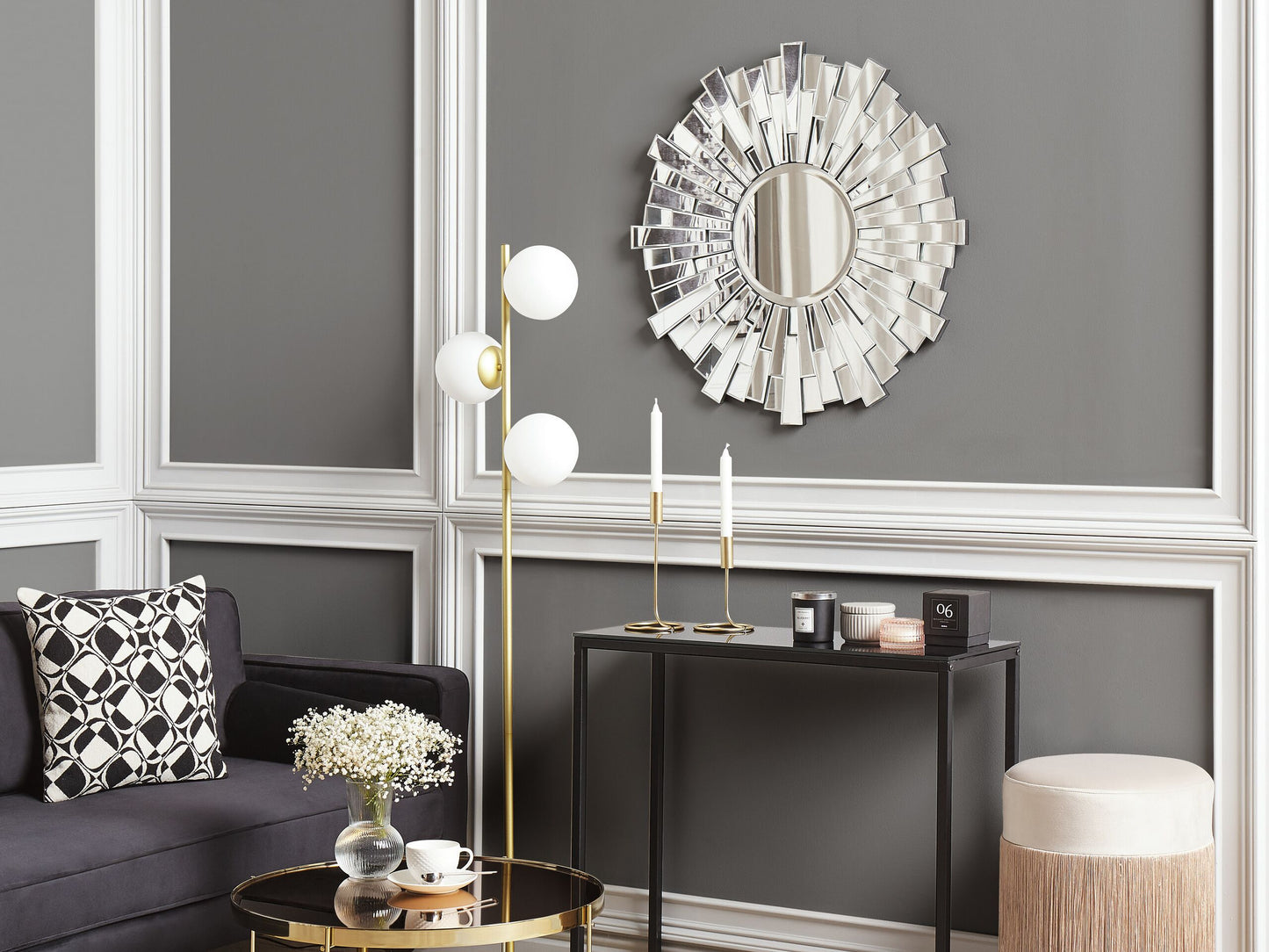 Wandspiegel VIRE 70 cm 70 cm Silber