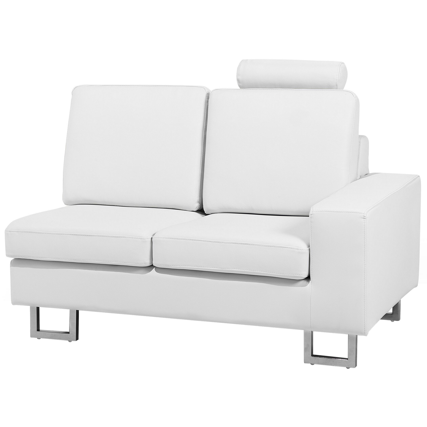 6-Sitzer Ecksofa Leder weiss rechtsseitig STOCKHOLM