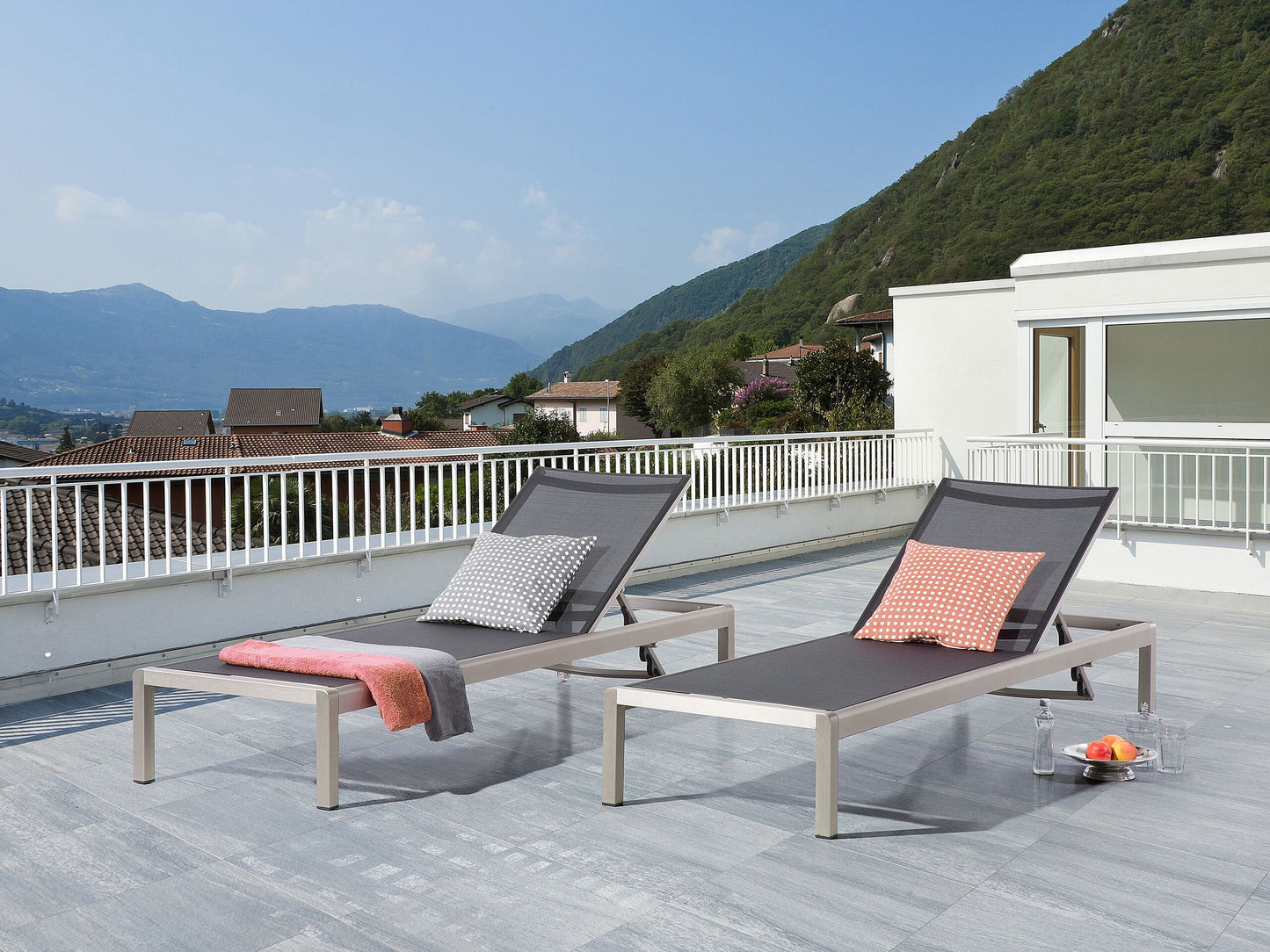 Gartenliege Textilbespannung schwarz FOSSATO