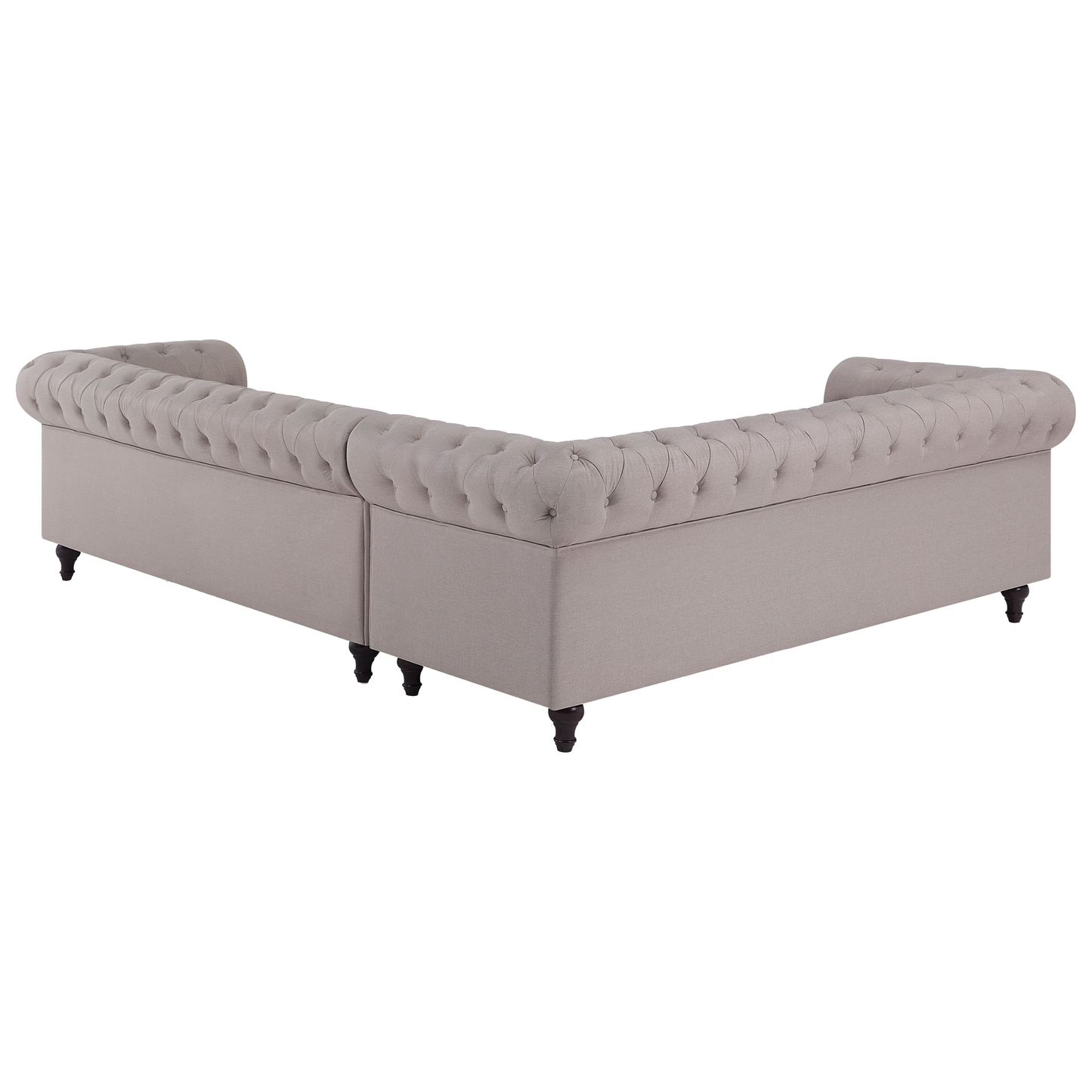 Ecksofa Polsterbezug beige rechtsseitig CHESTERFIELD