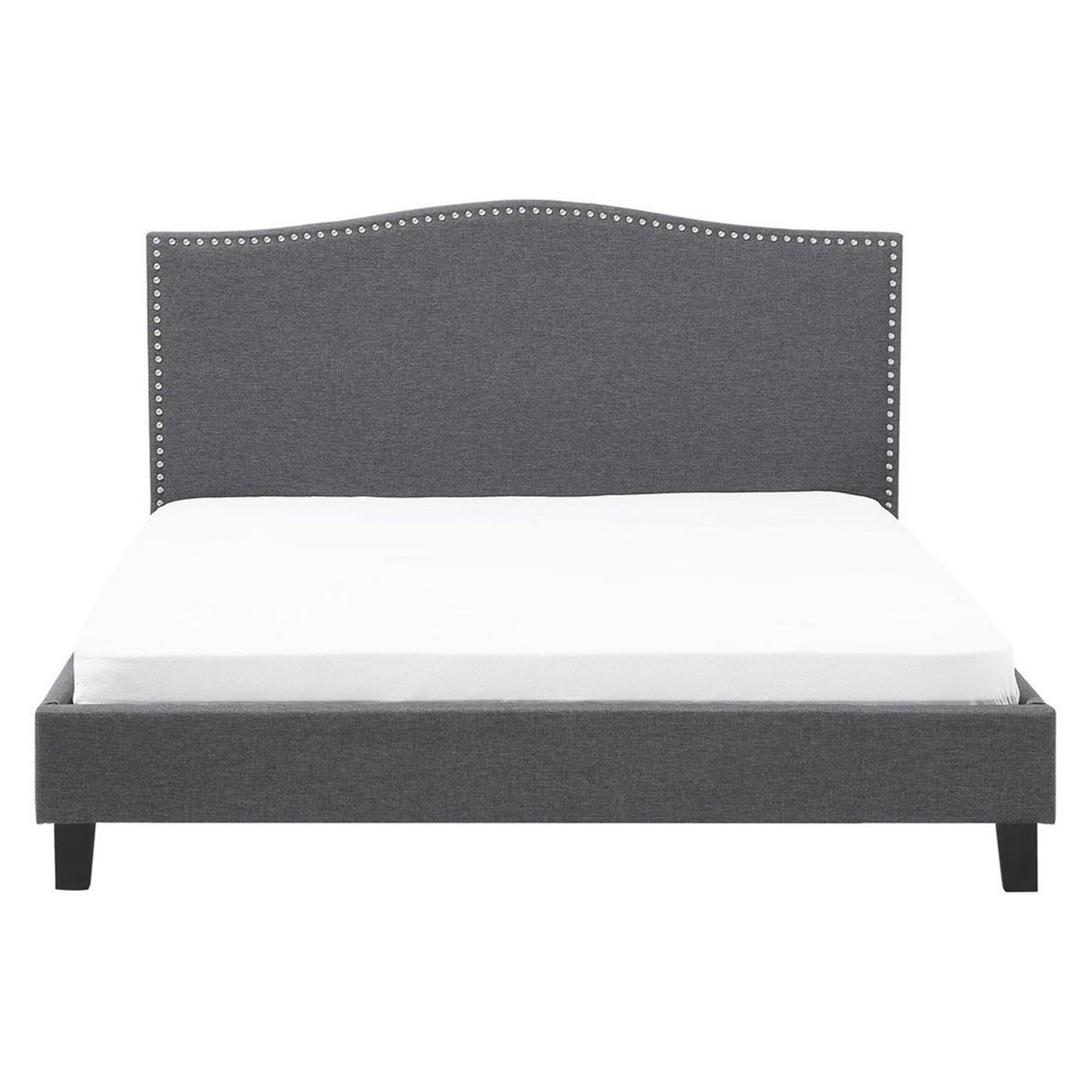 Bett mit Lattenrost Stoff MONTPELLIER 160 x 200 cm Dunkelgrau