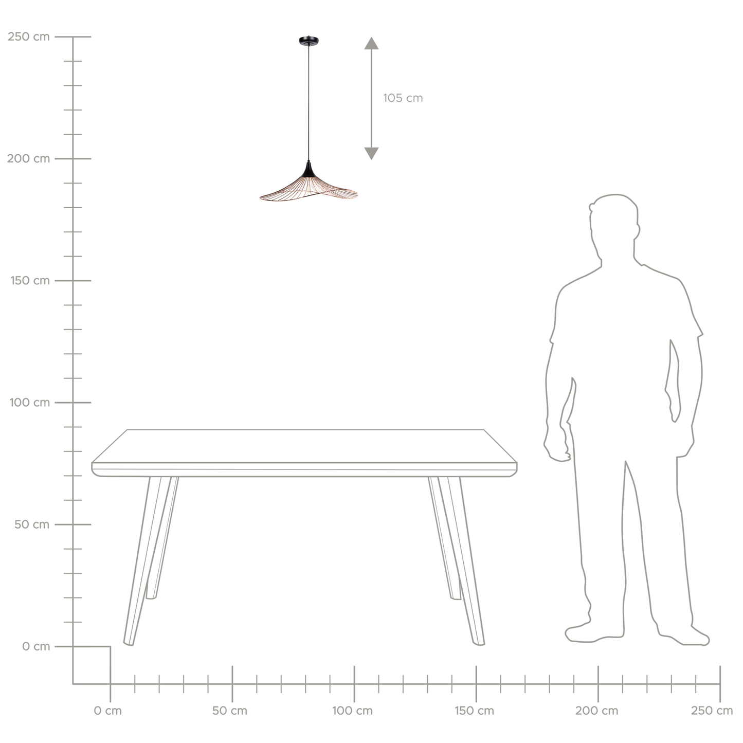Hängelampe MAZARO Metall Kupfer