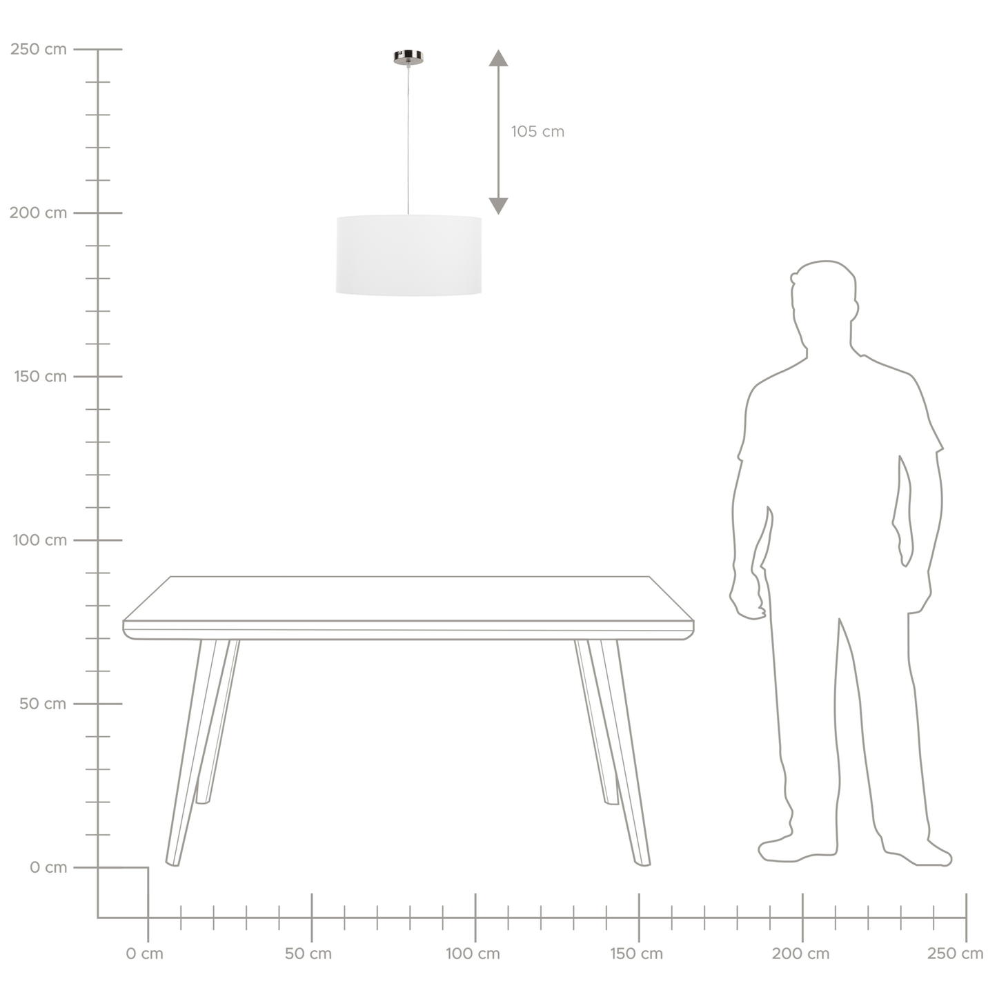 Hängelampe weiss Trommelform ELBE