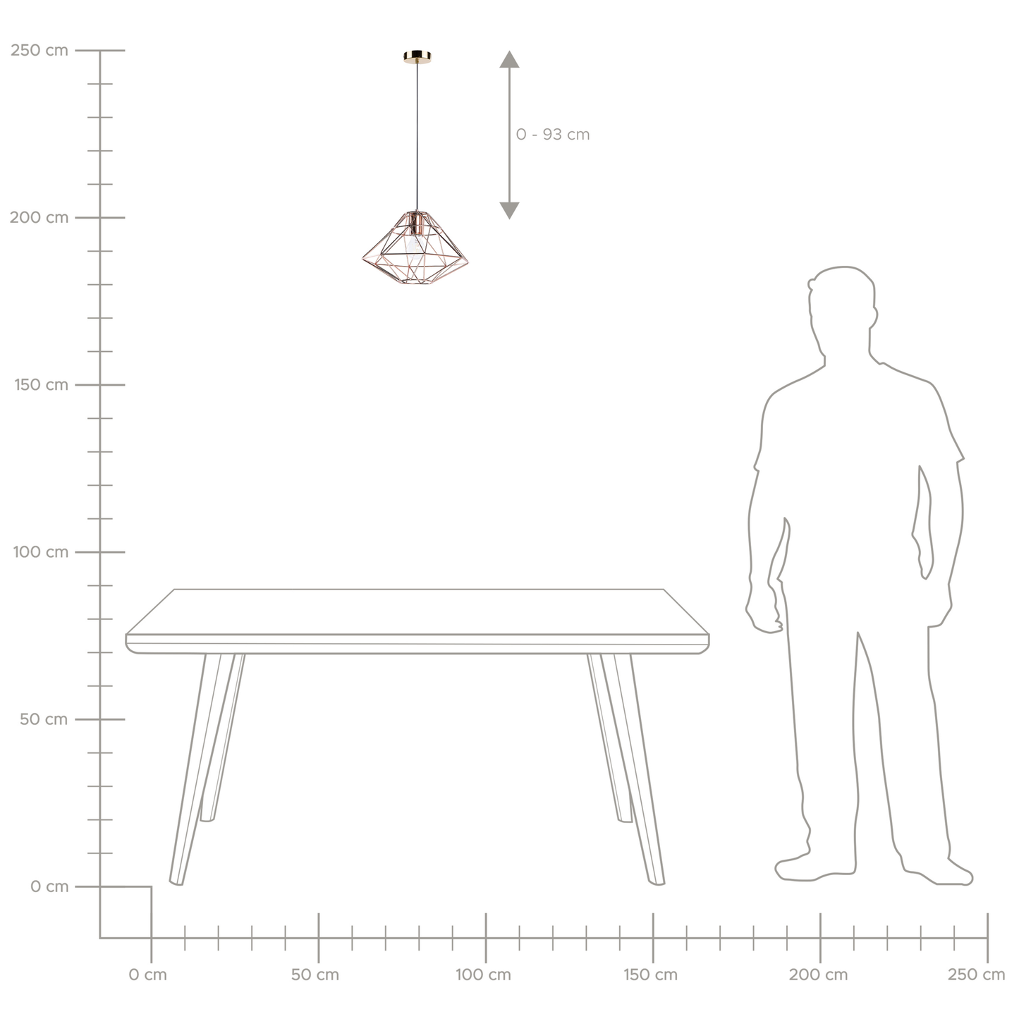 Hängelampe GUAM Metall Kupfer