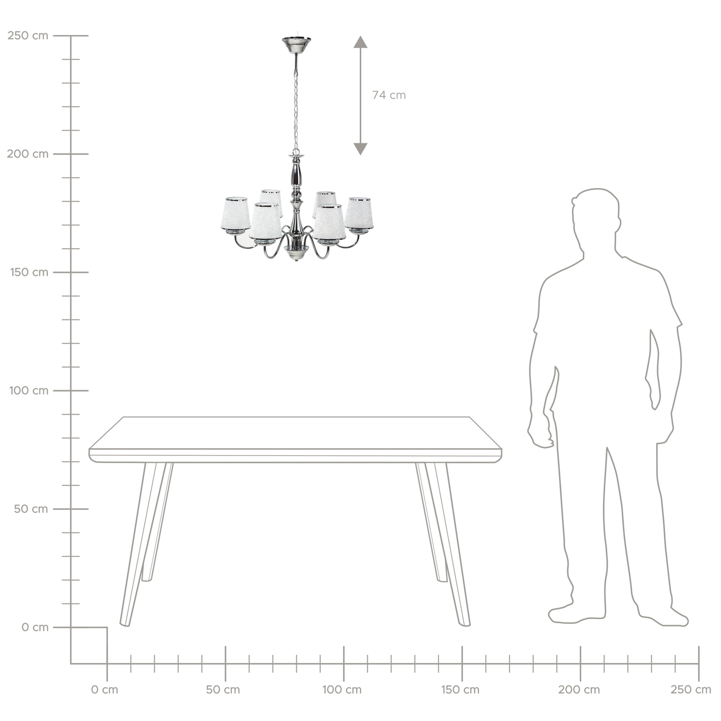 Kronleuchter BRADANO Metall Silber