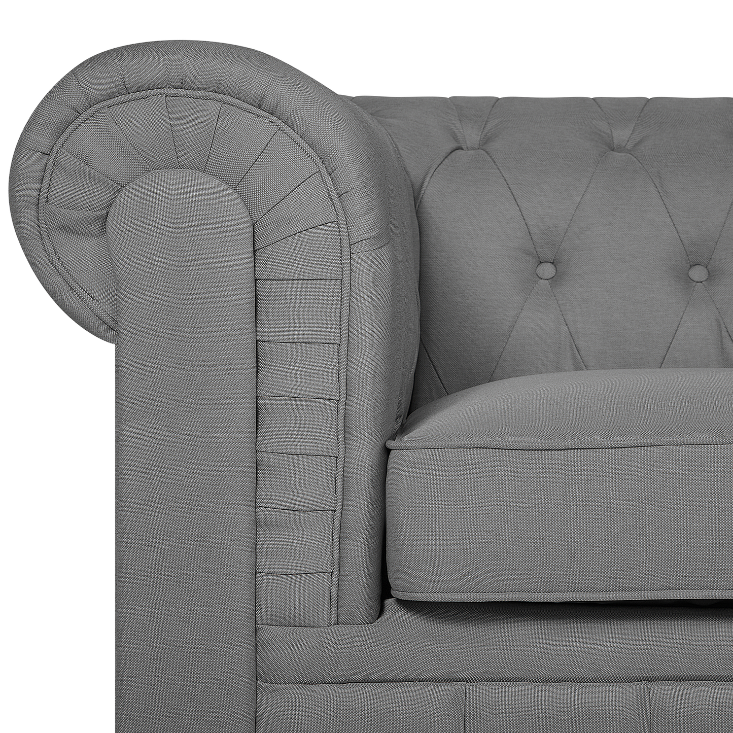 Sessel CHESTERFIELD Stoff Hellgrau