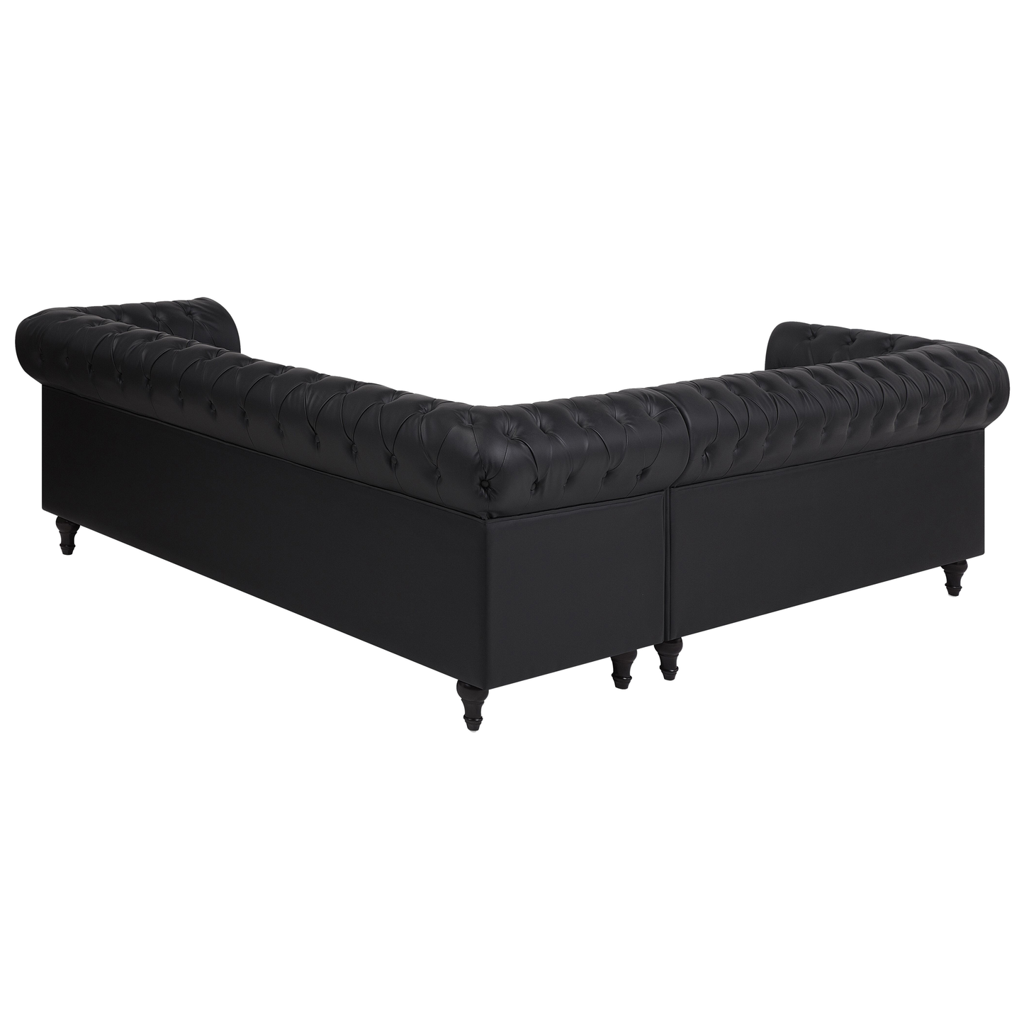 Ecksofa Kunstleder schwarz linksseitig CHESTERFIELD