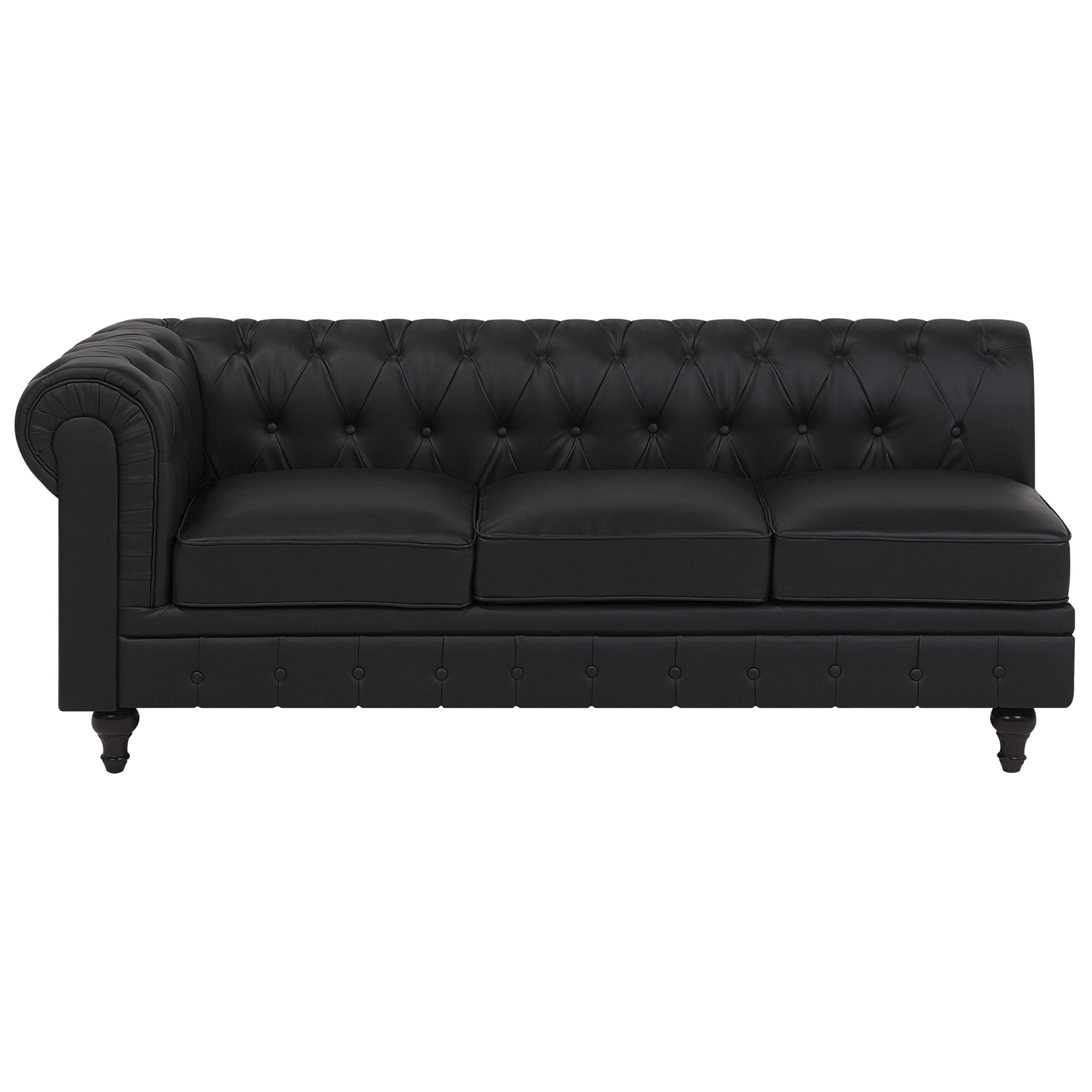 Ecksofa Kunstleder schwarz linksseitig CHESTERFIELD