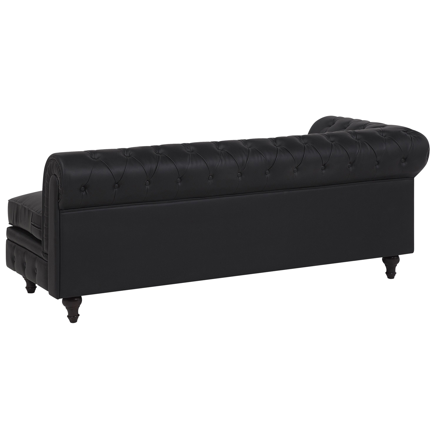 Ecksofa Kunstleder schwarz linksseitig CHESTERFIELD