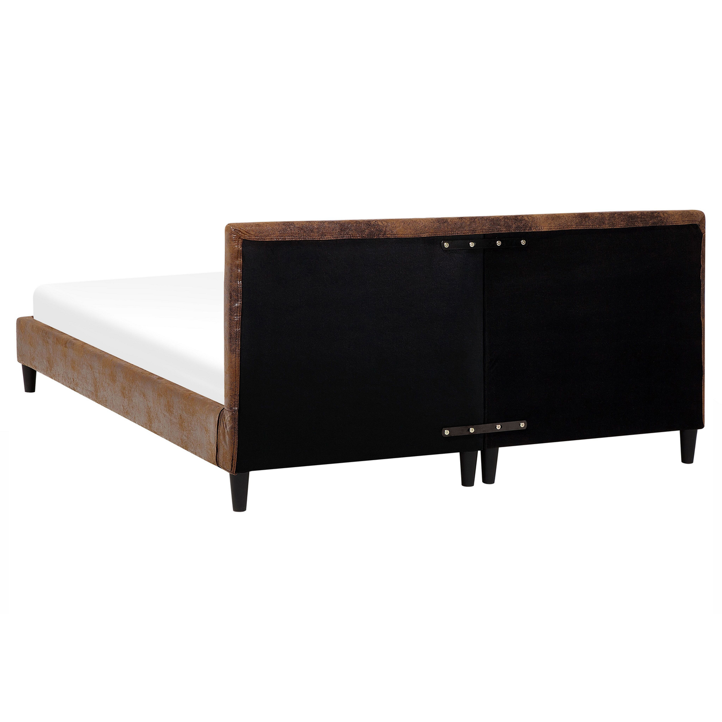 Bett mit Lattenrost Kunstleder FITOU 160 x 200 cm Braun