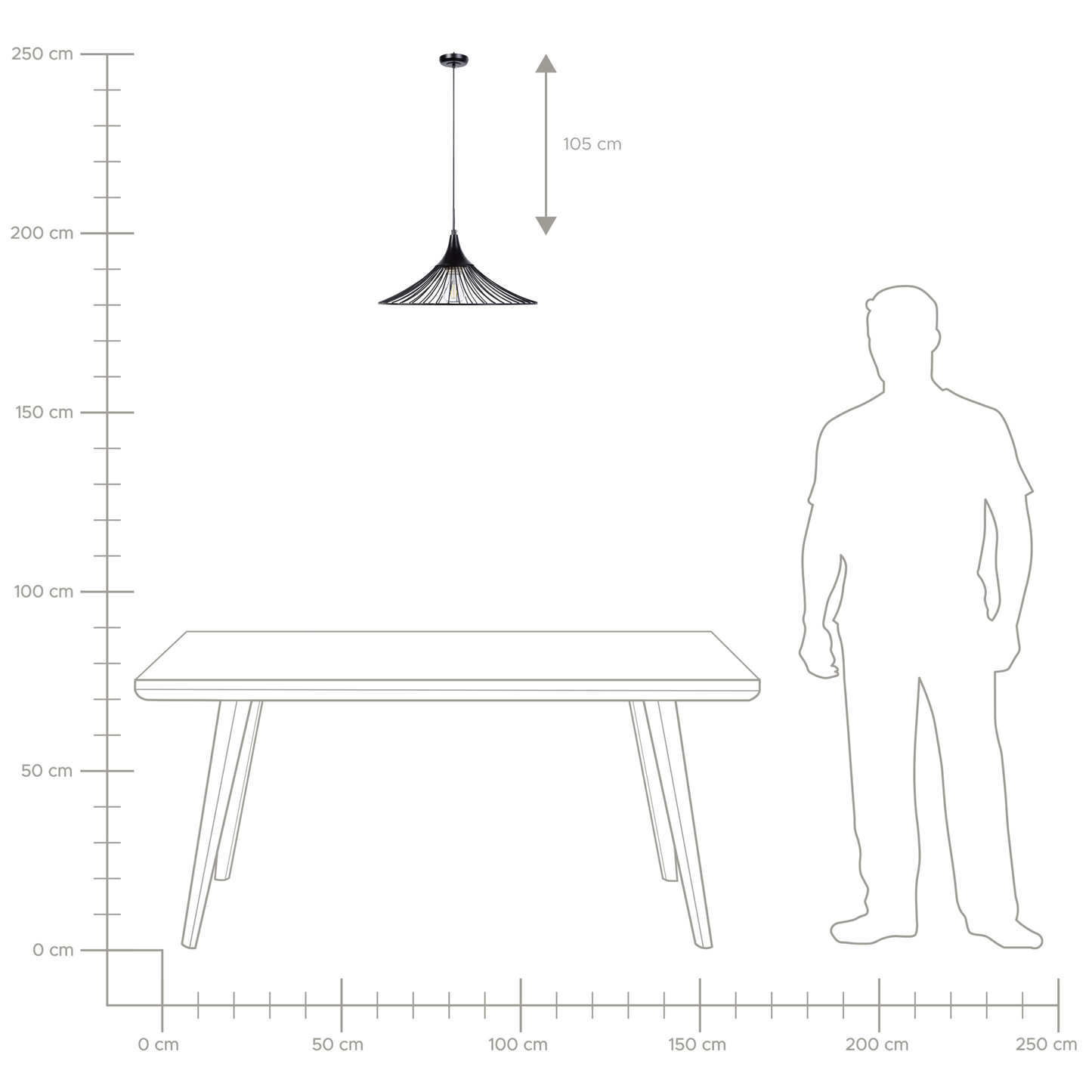 Hängelampe GIONA Metall Schwarz