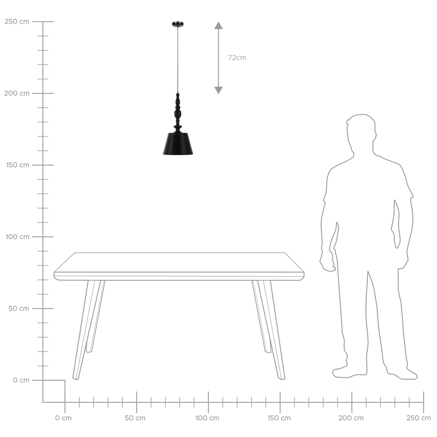 Hängelampe schwarz Glockenform FLUVIA