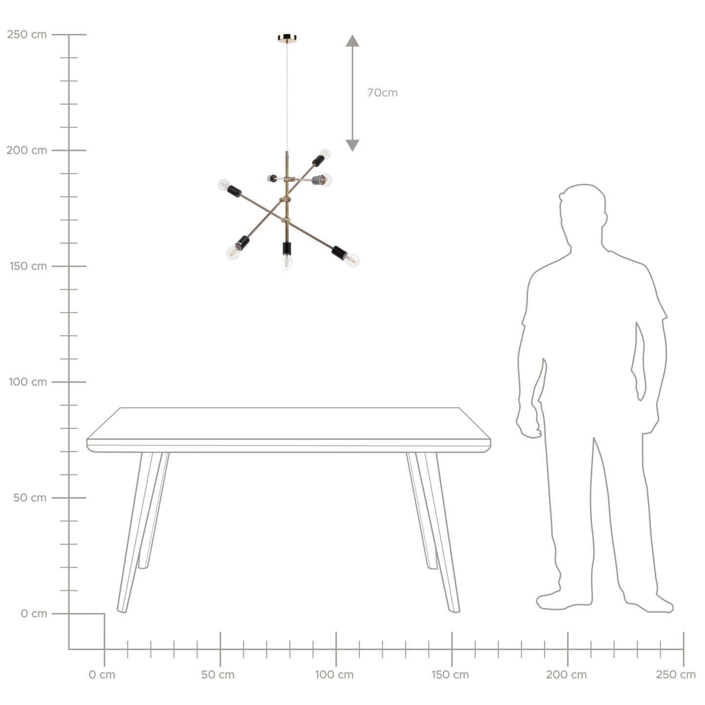 Hängelampe CREMERA Metall Messing