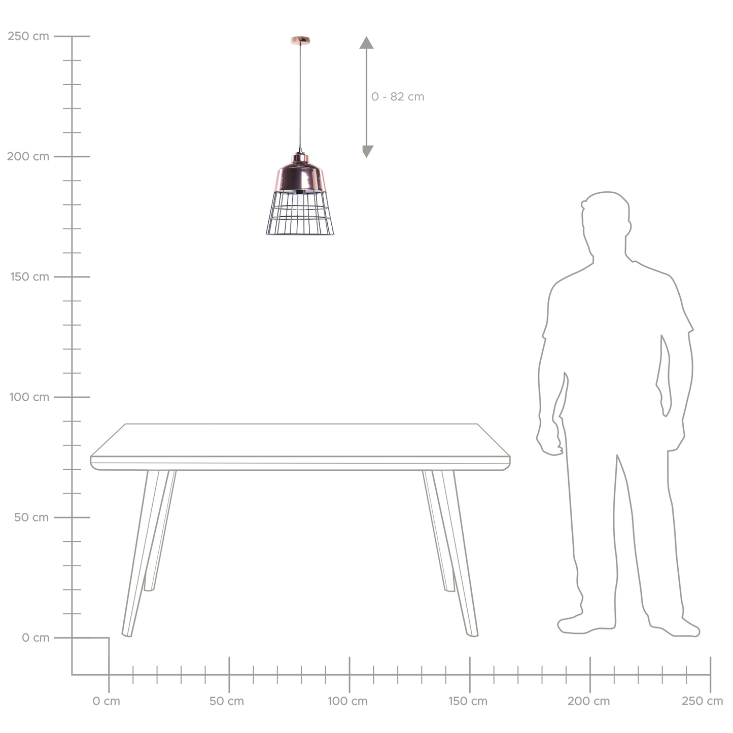 Hängelampe MONTE Metall Kupfer