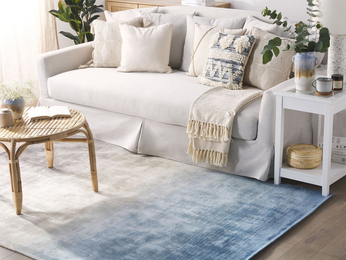 Teppich grau-blau 140 x 200 cm Kurzflor ERCIS