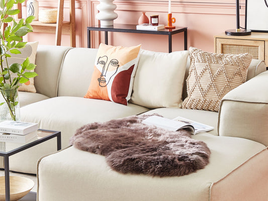 Kunstfell-Teppich Schaf braun 88 cm MUNGO