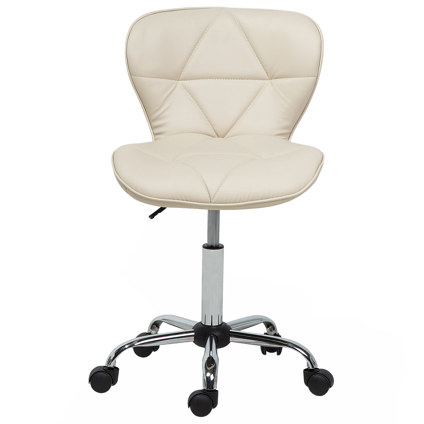 Arbeitshocker mit Rollen Kunstleder beige höhenverstellbar VALETTA