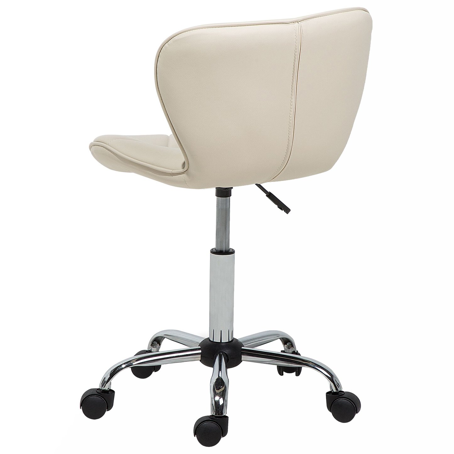 Arbeitshocker mit Rollen Kunstleder beige höhenverstellbar VALETTA