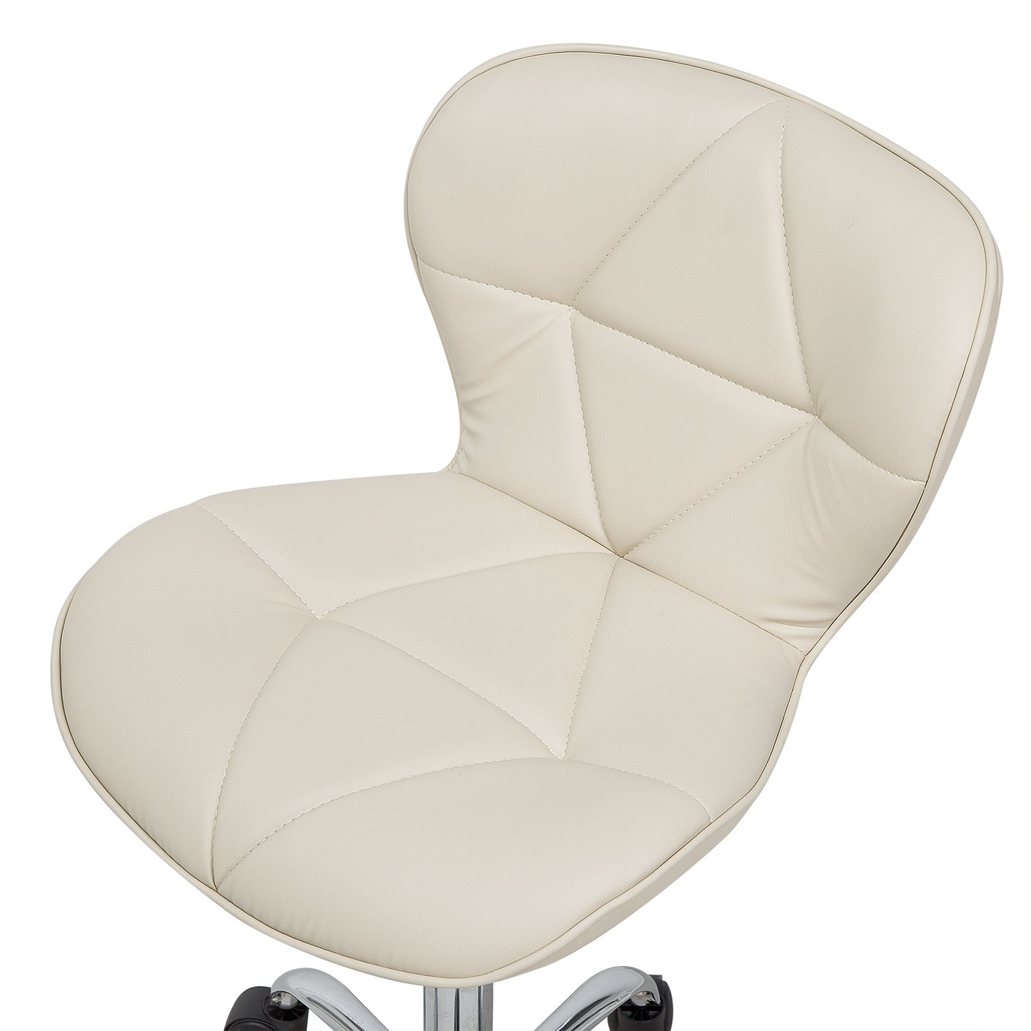 Arbeitshocker mit Rollen Kunstleder beige höhenverstellbar VALETTA