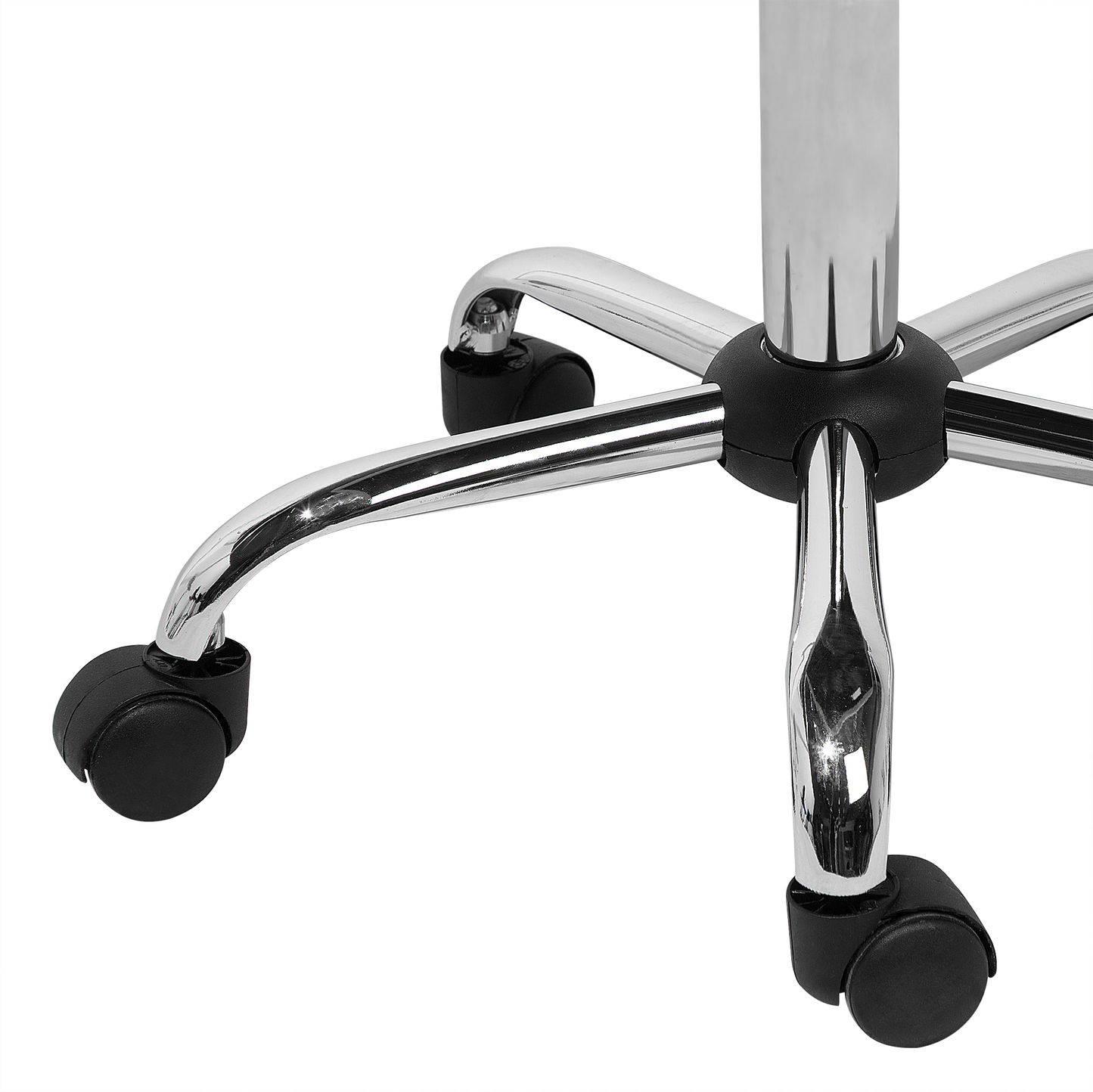 Arbeitshocker mit Rollen Kunstleder beige höhenverstellbar VALETTA