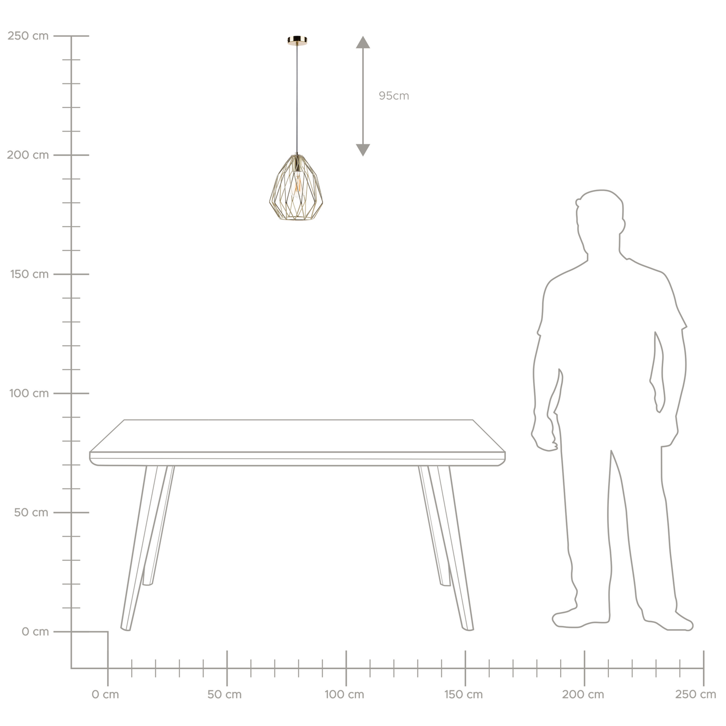 Hängelampe gold Gitter MAGRA