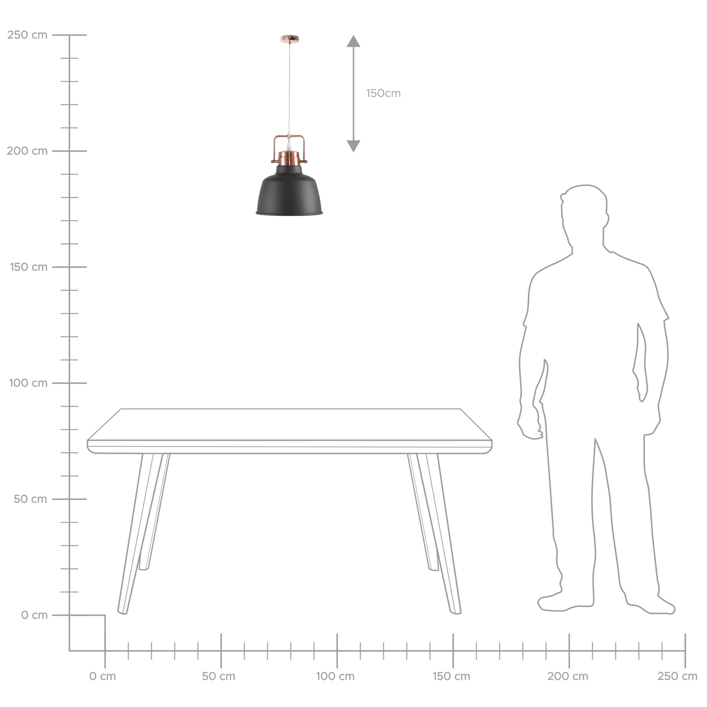 Hängelampe NARMADA Metall Graphitgrau