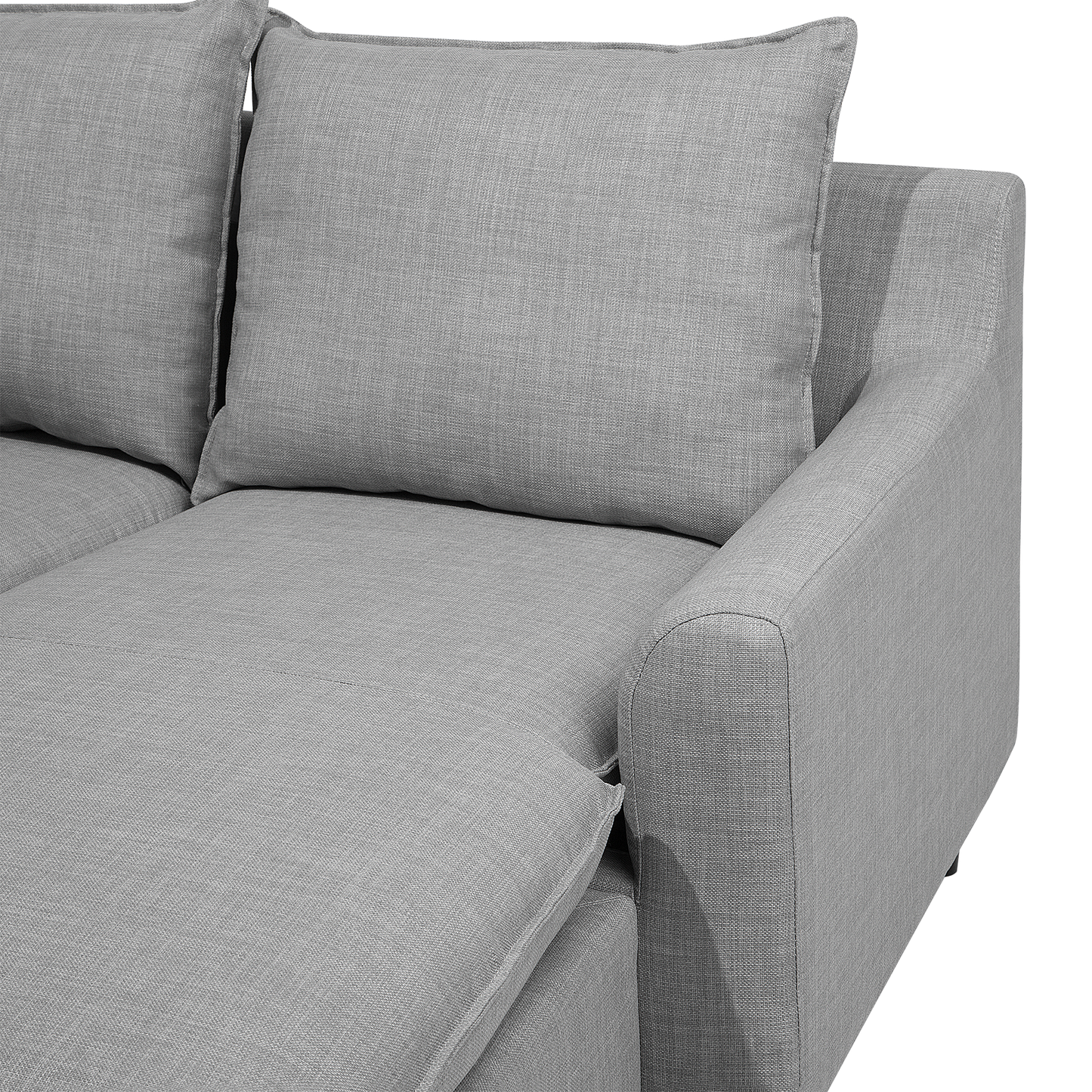 Ecksofa Stoff hellgrau linksseitig ELVENES