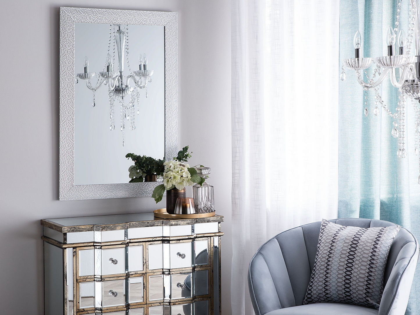 Wandspiegel MERVENT 61 cm 91 cm Silber