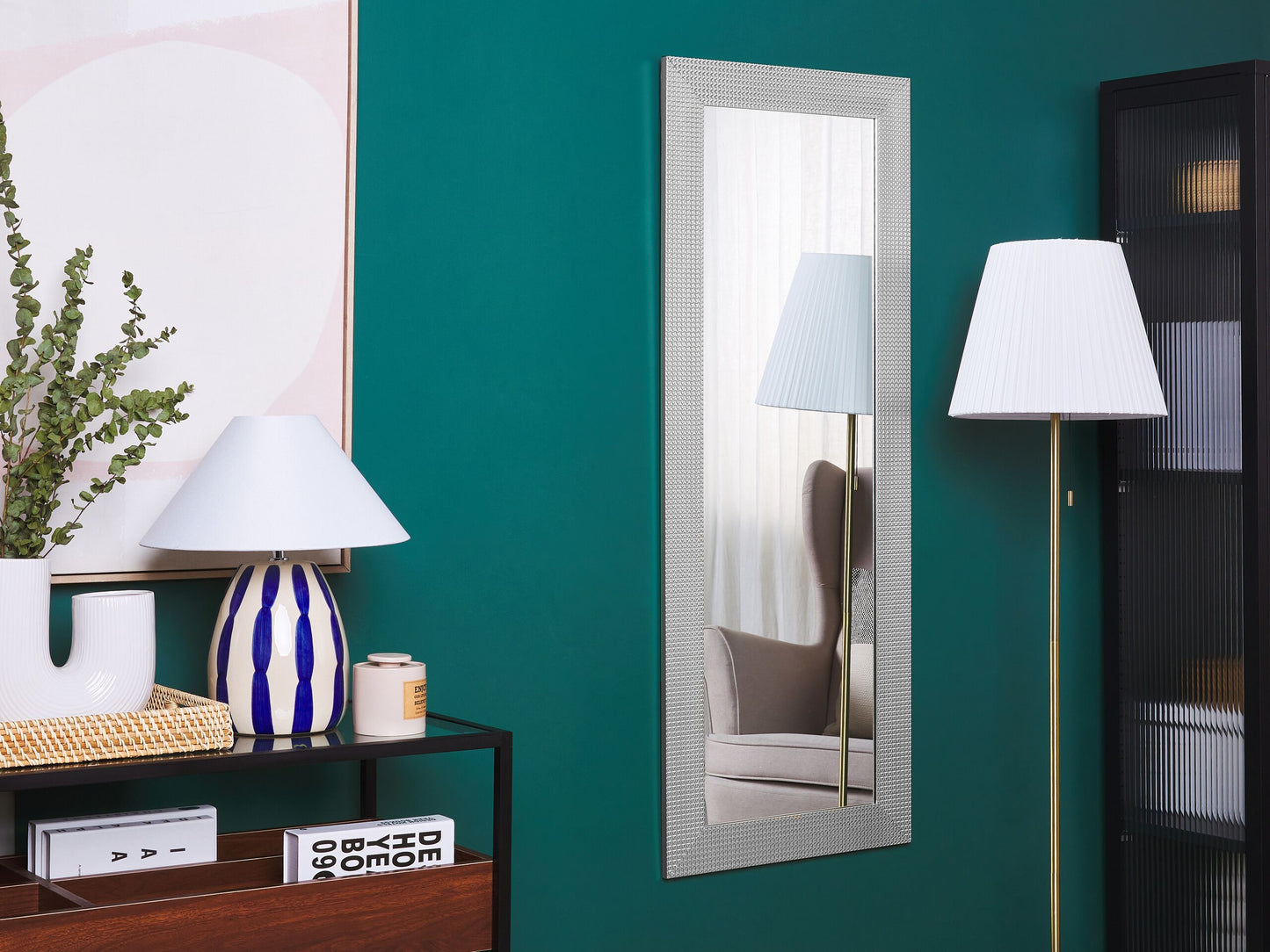 Wandspiegel DERVAL 50 cm 130 cm Silber