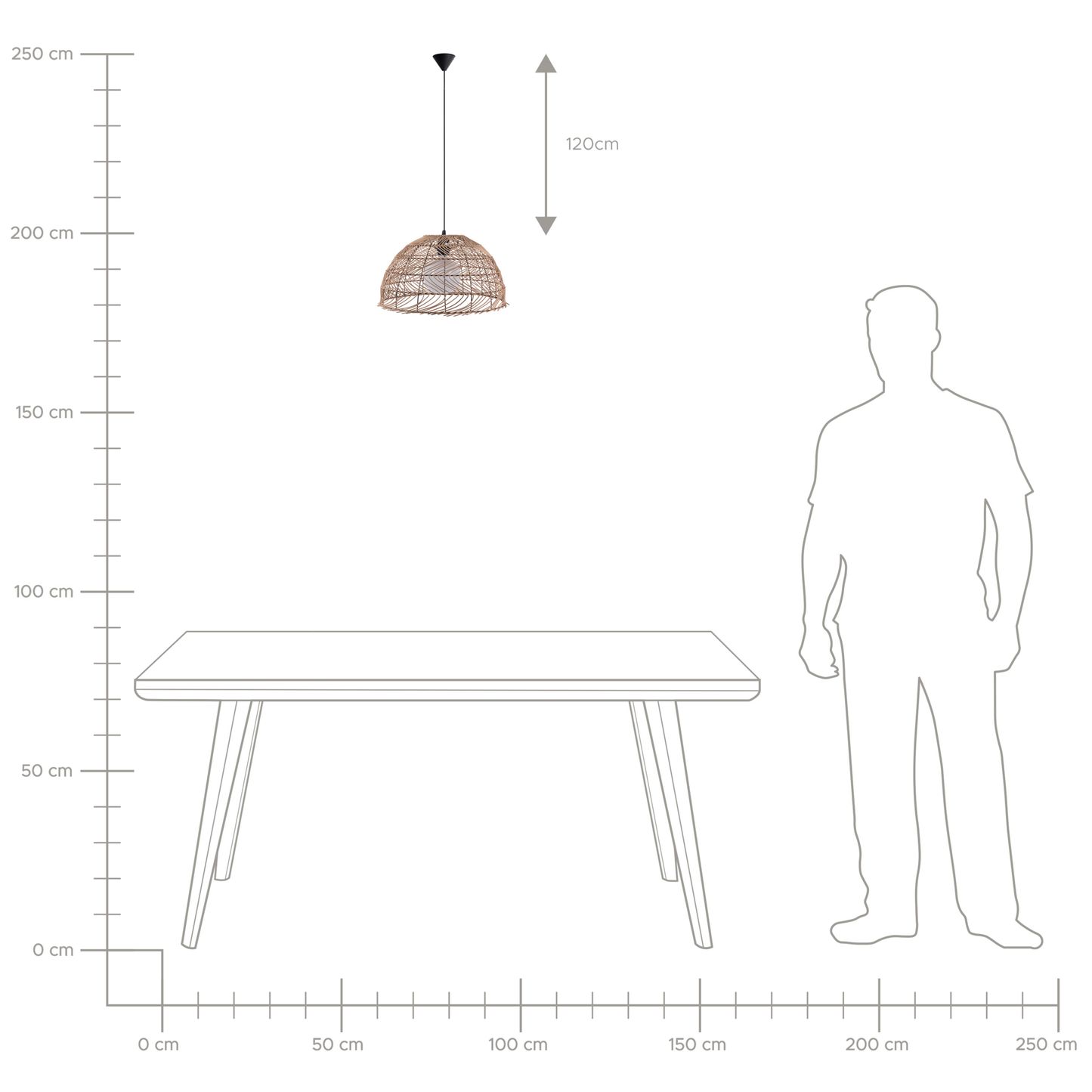 Hängelampe SELENGE Rattan Hellbraun