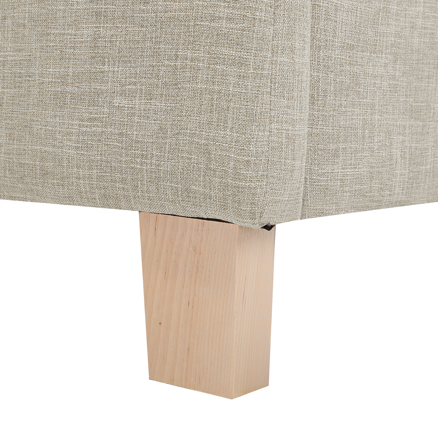 Bett mit Lattenrost Stoff SENNEZ 90 x 200 cm Beige