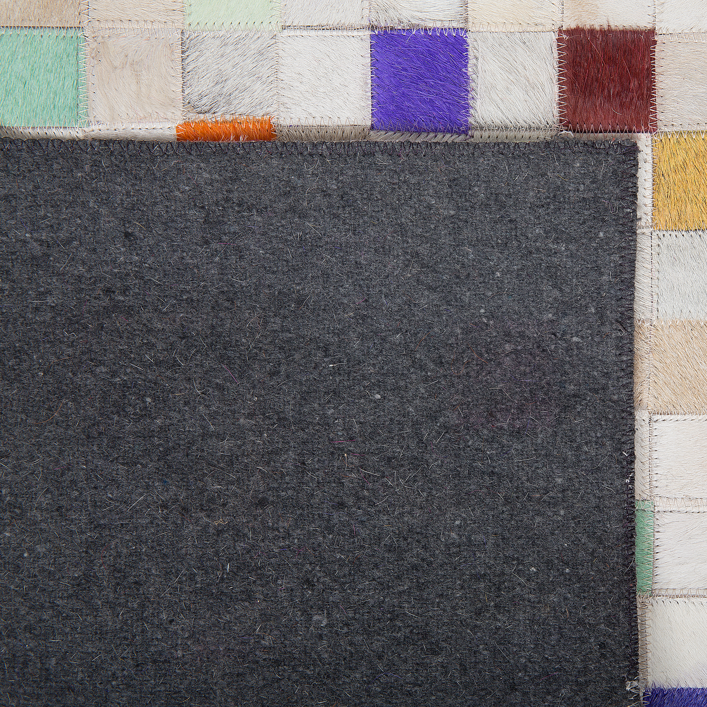 Teppich Kuhfell bunt 160 x 230 cm Patchwork Kurzflor ADVAN
