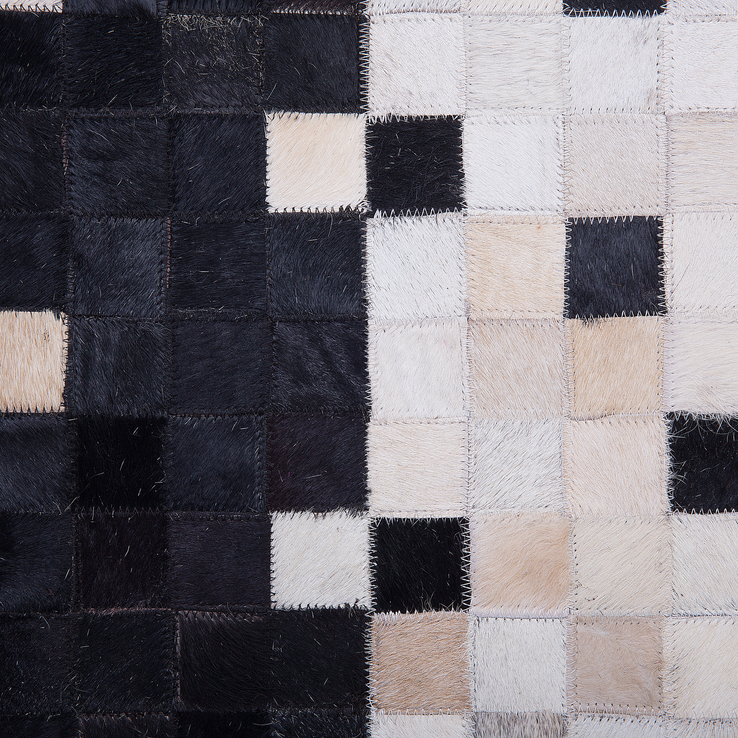 Teppich Leder schwarz-beige 160 x 230 cm Patchwork Kurzflor ERFELEK