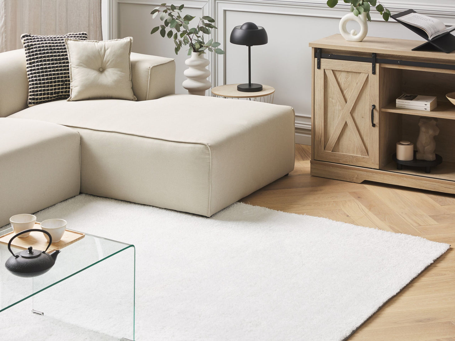 Teppich weiss 200 x 200 cm Shaggy DEMRE