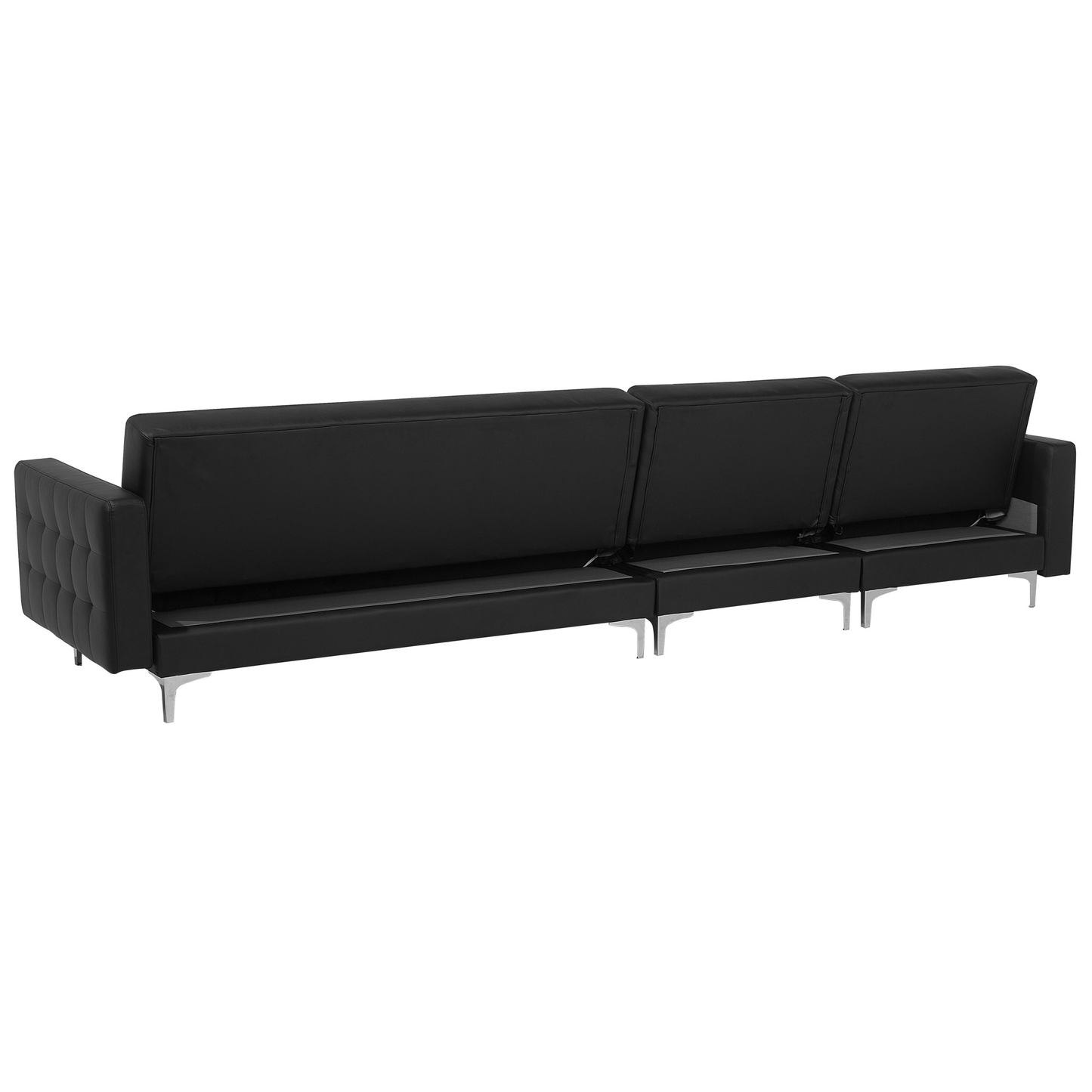 Modulsofa Kunstleder Schlaffunktion schwarz rechtsseitig ABERDEEN