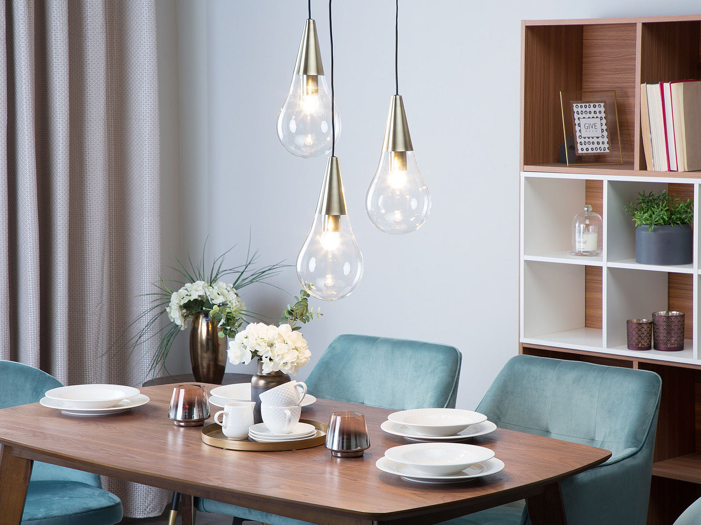 Hängelampe VESLE Glas Messing