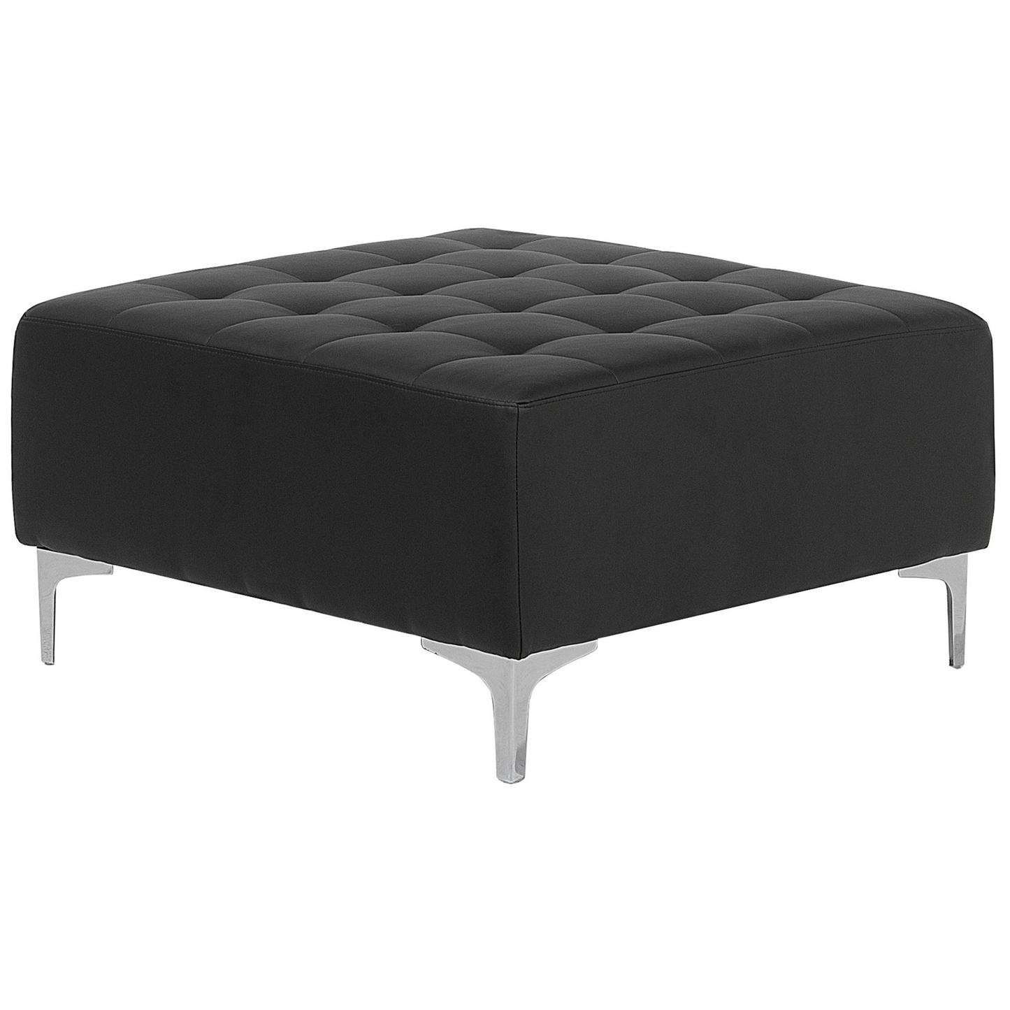 Schlafsofa U-förmig Kunstleder schwarz mit Ottomane ABERDEEN
