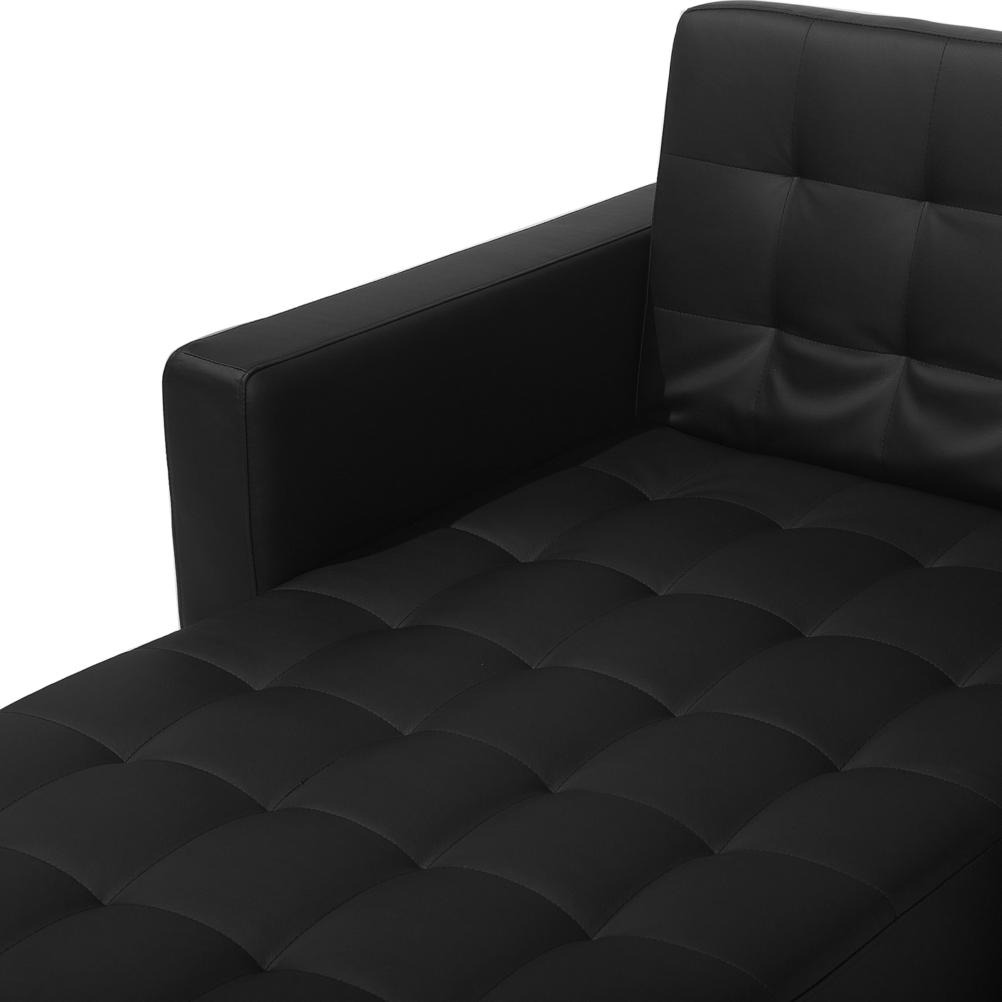 Chaiselongue Kunstleder schwarz / silber ABERDEEN