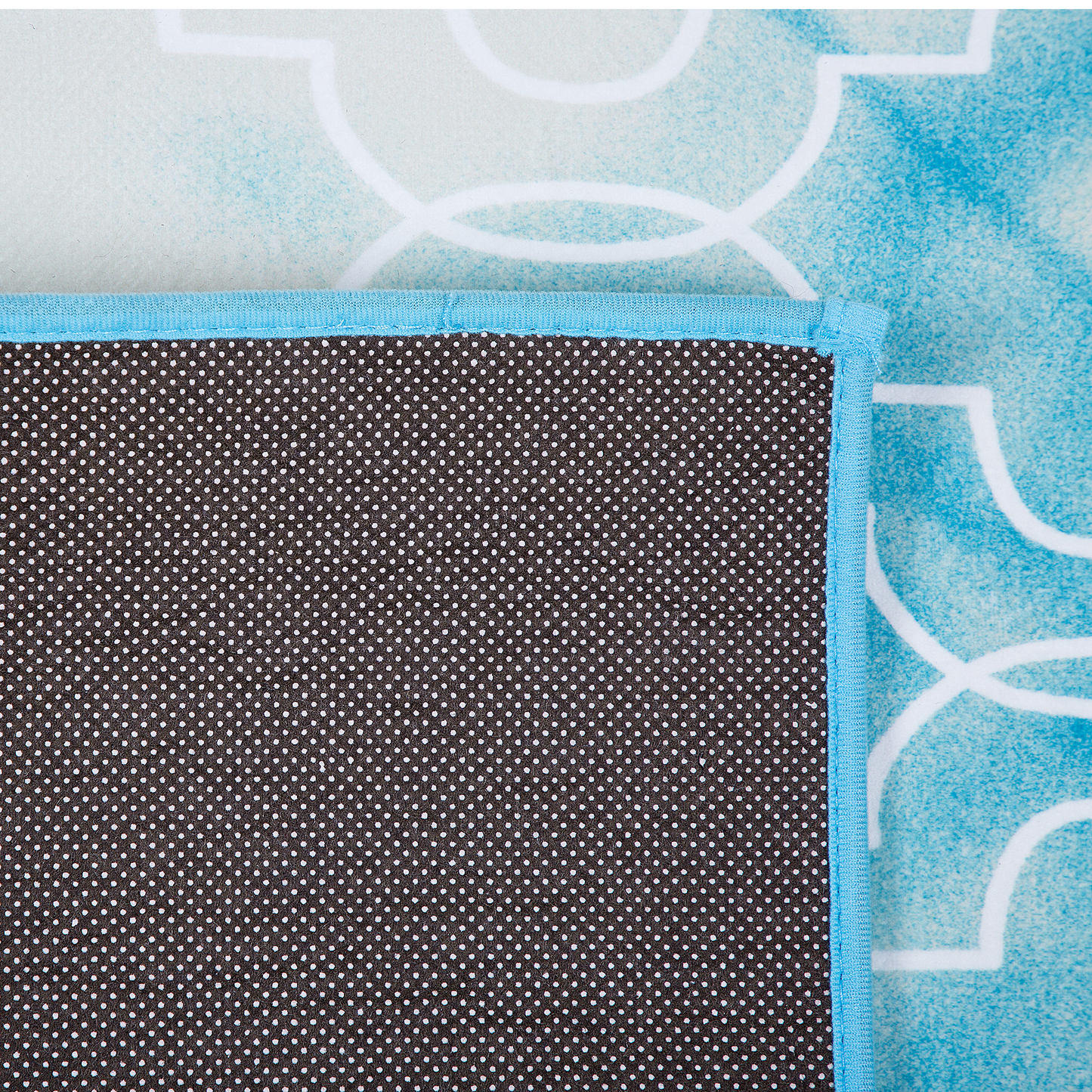 Teppich hellblau 80 x 150 cm marokkanisches Muster Kurzflor ELAZIG